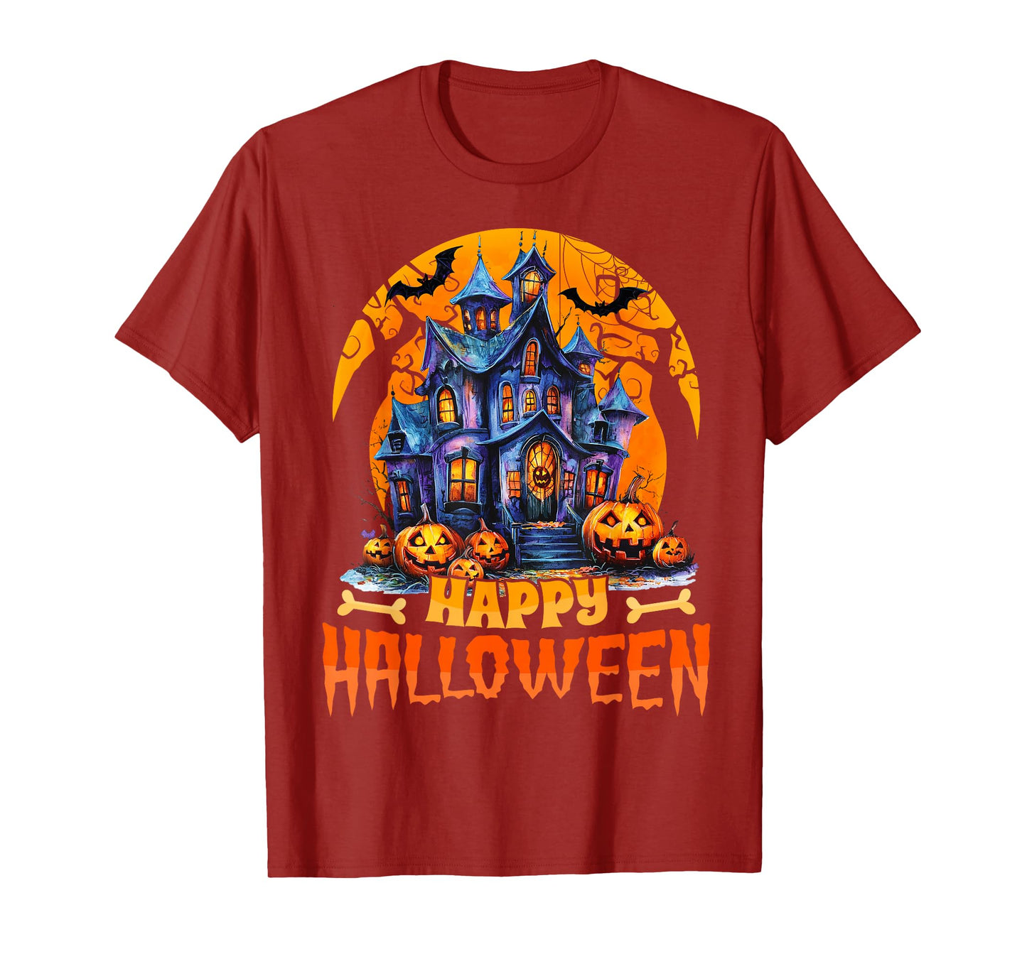 Happy Halloween Haunted House Halloween Costumes Women Men T-Shirt