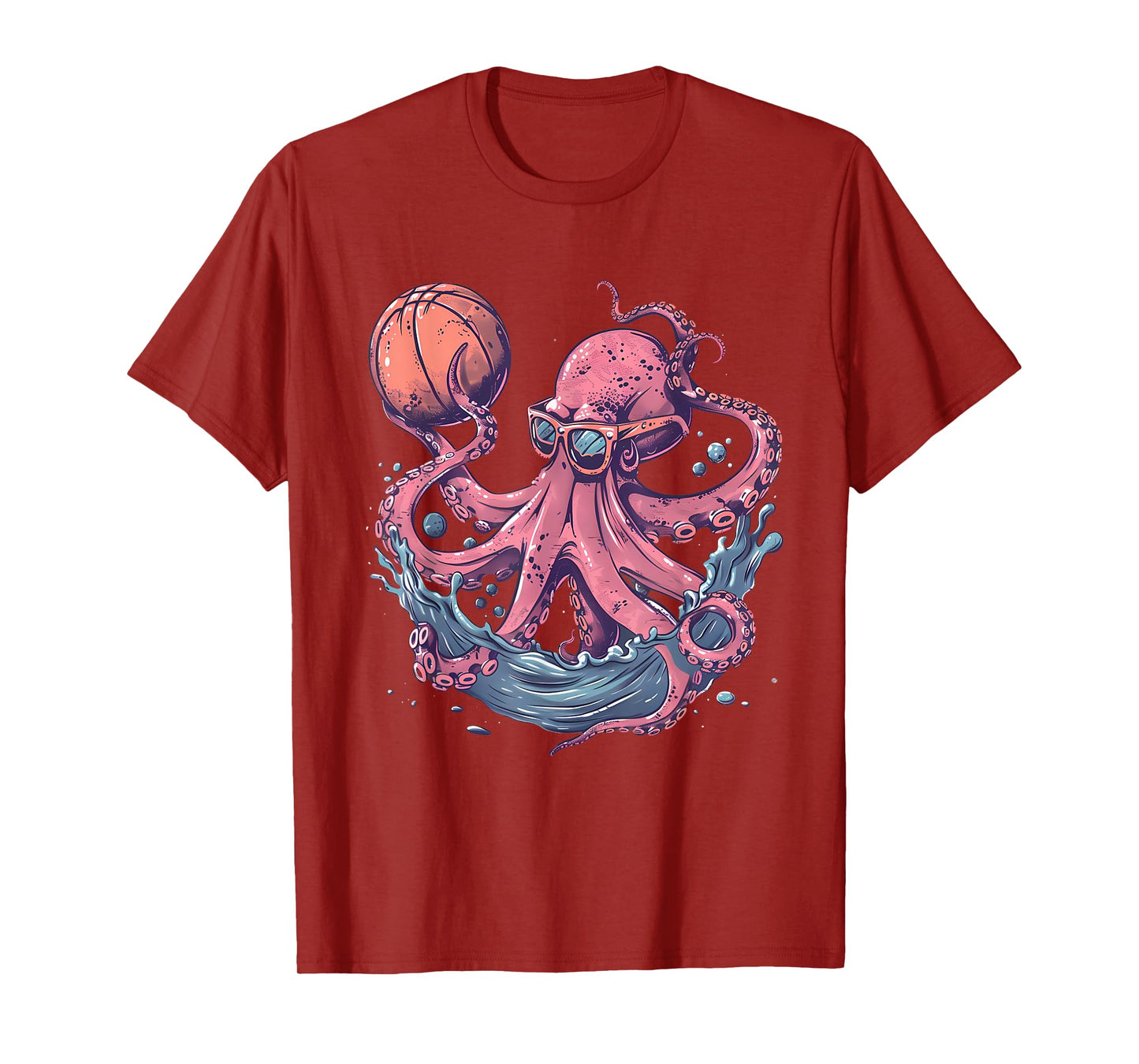 Basketball Octopus Basketball Hoop Basketball Lover Drawing T-Shirt