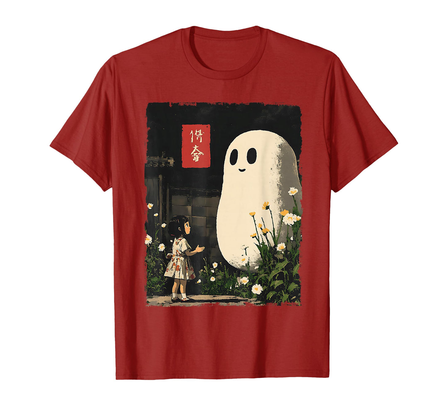 Vintage Japanese Anime Ghost Kawaii Halloween Graphic Tee T-Shirt