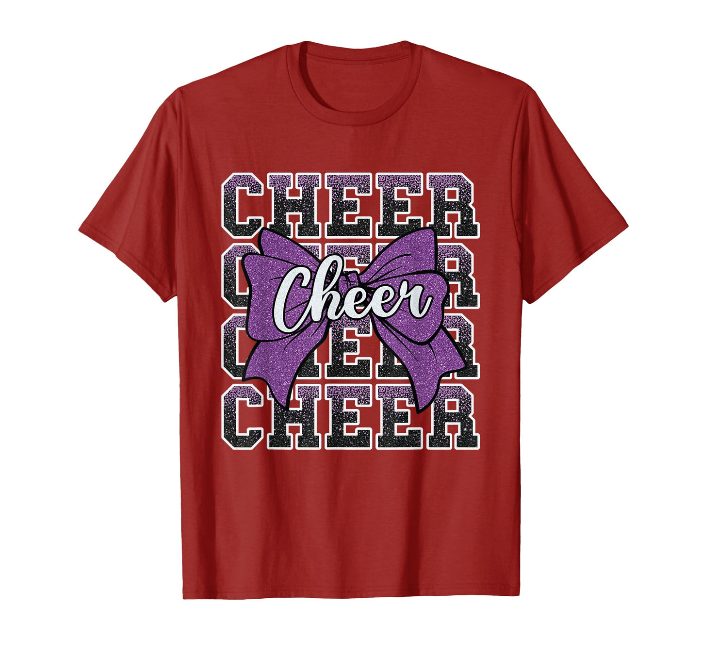 Coquette Cheer Bow Sport Cheerleader Cheerleading Purple T-Shirt
