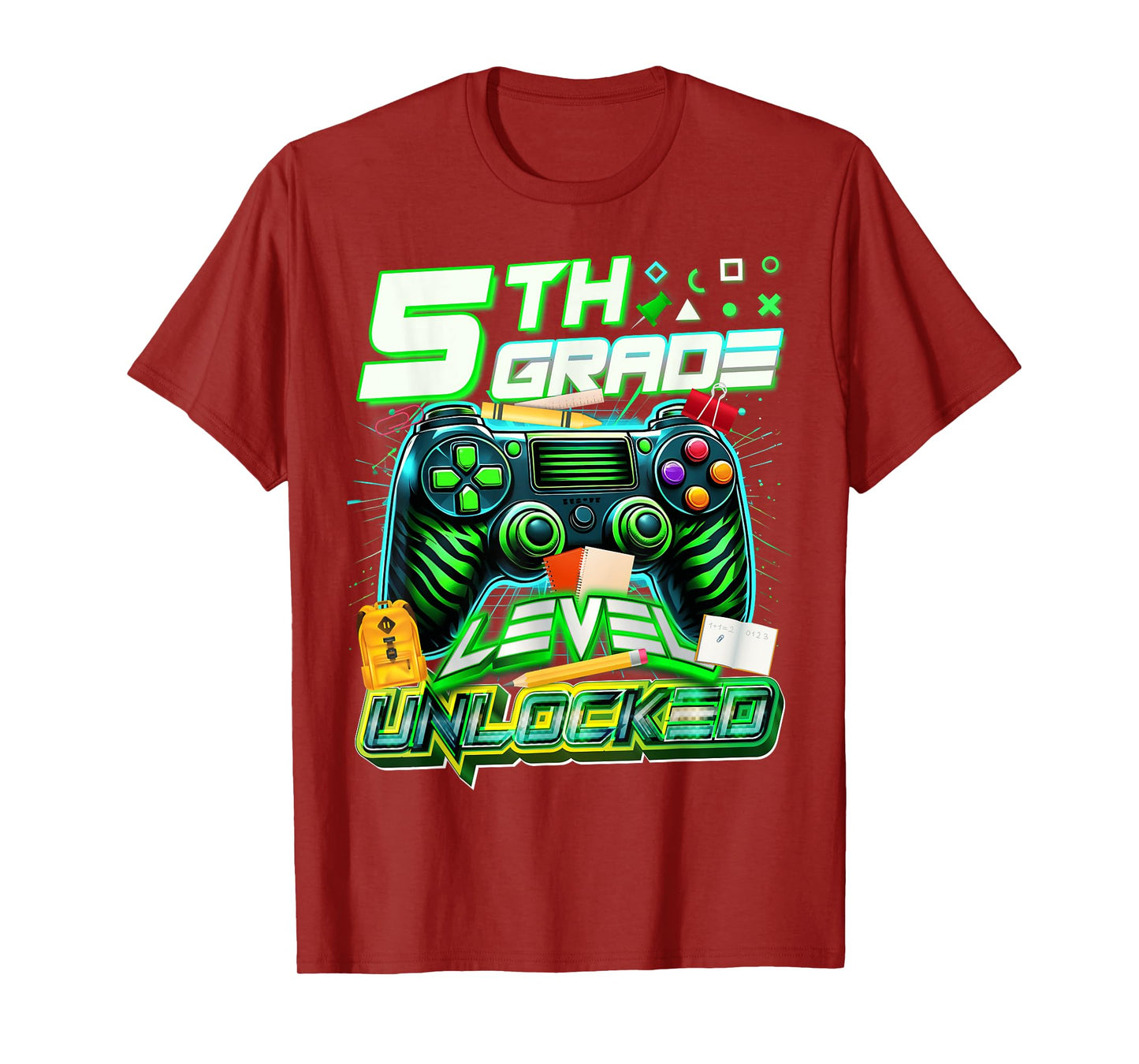 Back To School 5th Grade Level Unlocked Gamer First Day T-Shirt
