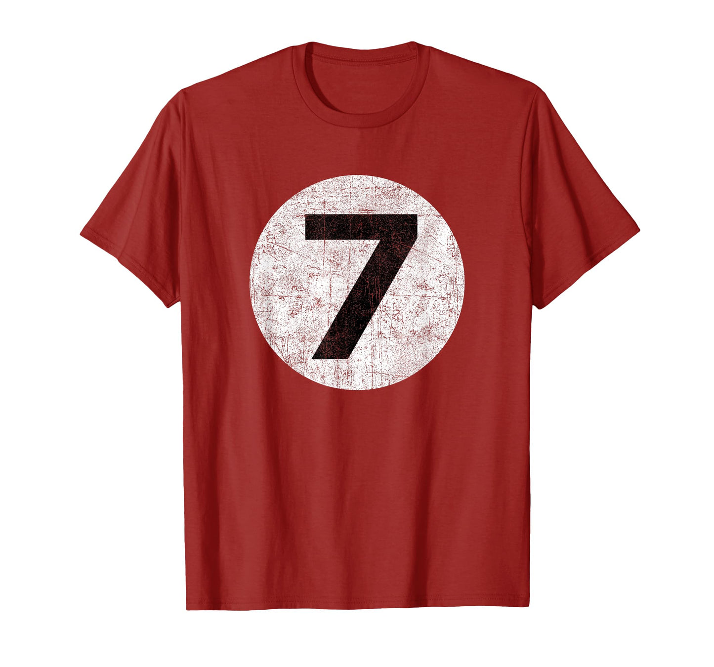Funny 7 Number Seven Graphic Group Halloween Birthday Retro T-Shirt