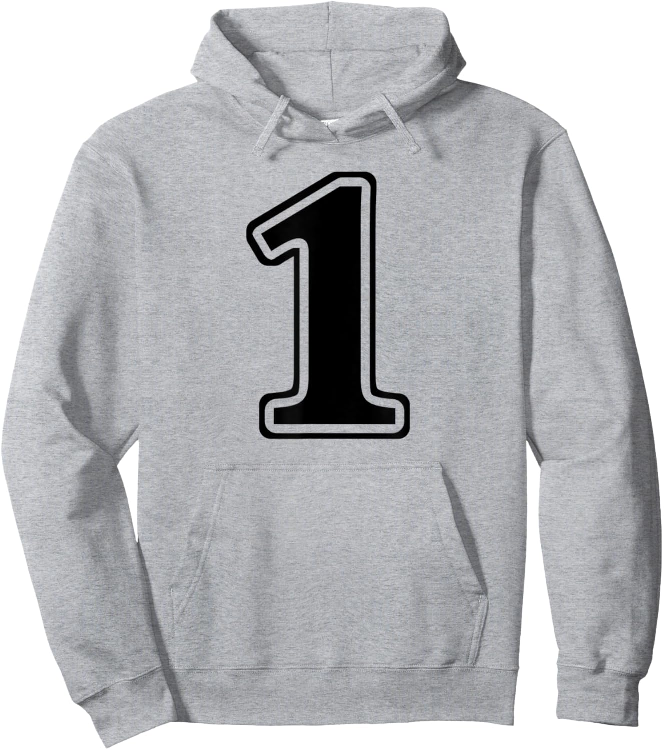 White 1 Number One Team Birthday Sport Uniform Hoodie - Hoodie | Ash