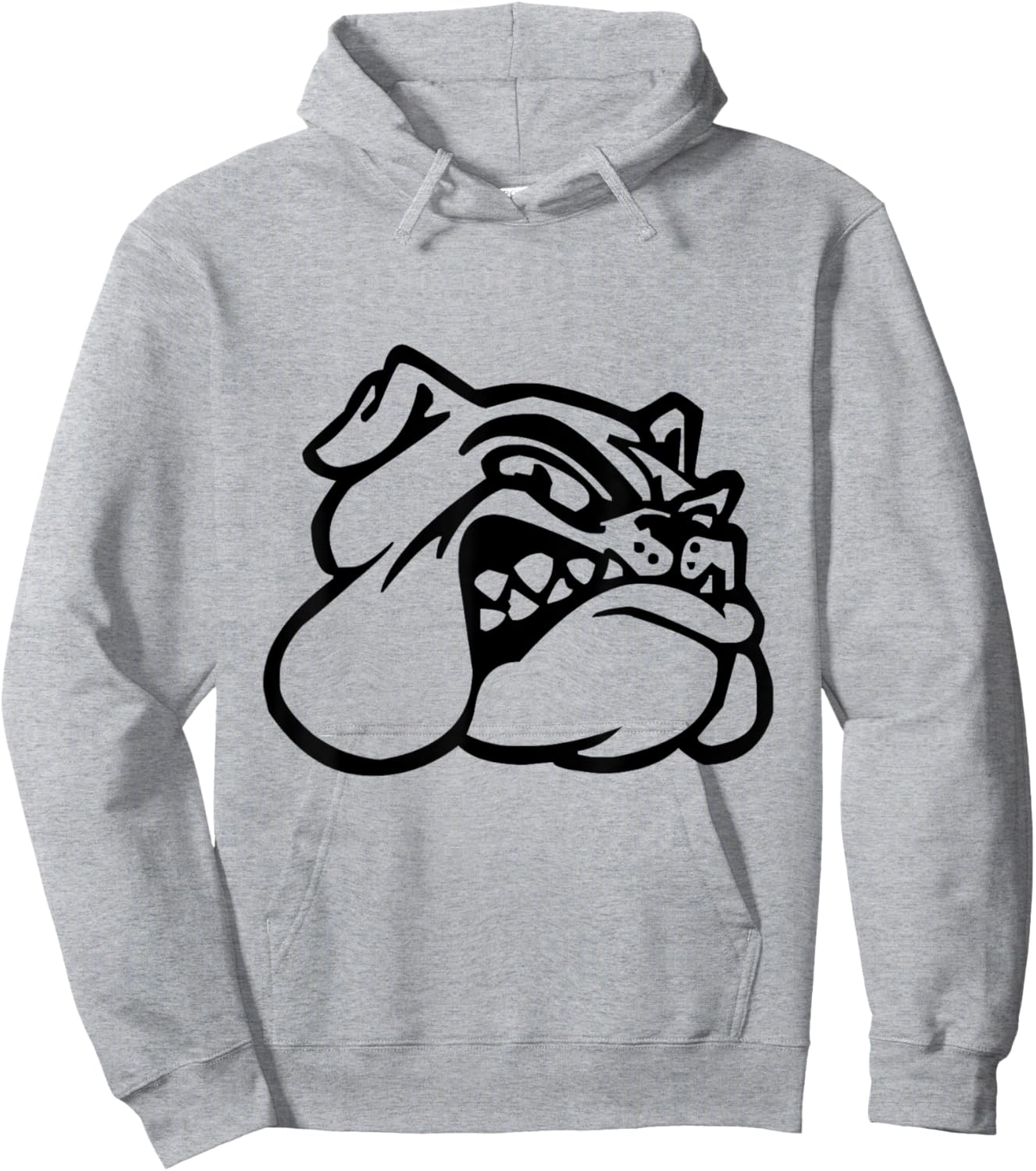 Growling Bulldog Hoodie - Hoodie | Ash