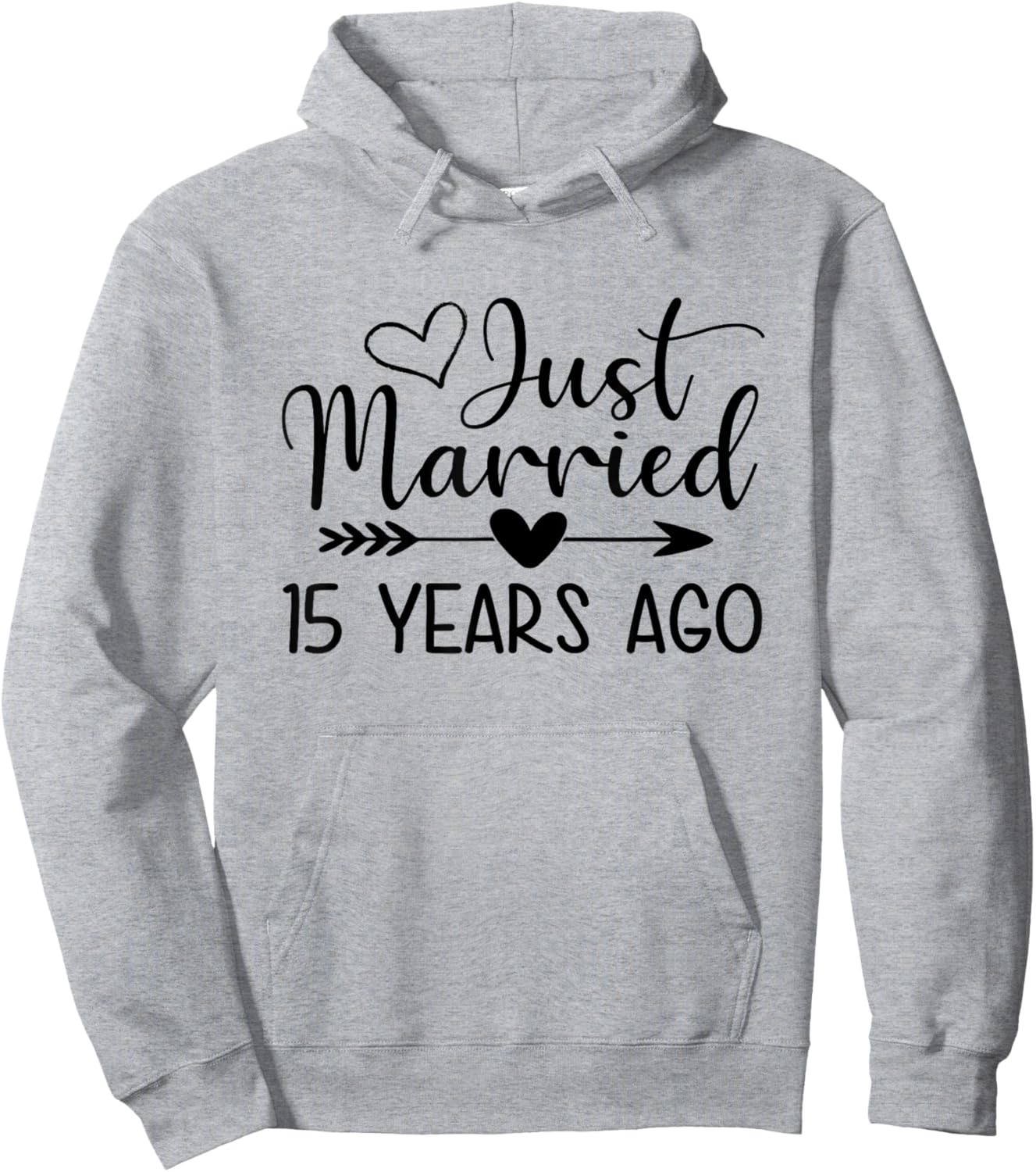 Just Married 15 Years Ago Matching Couple 15th Anniversary Hoodie - Hoodie | Ash