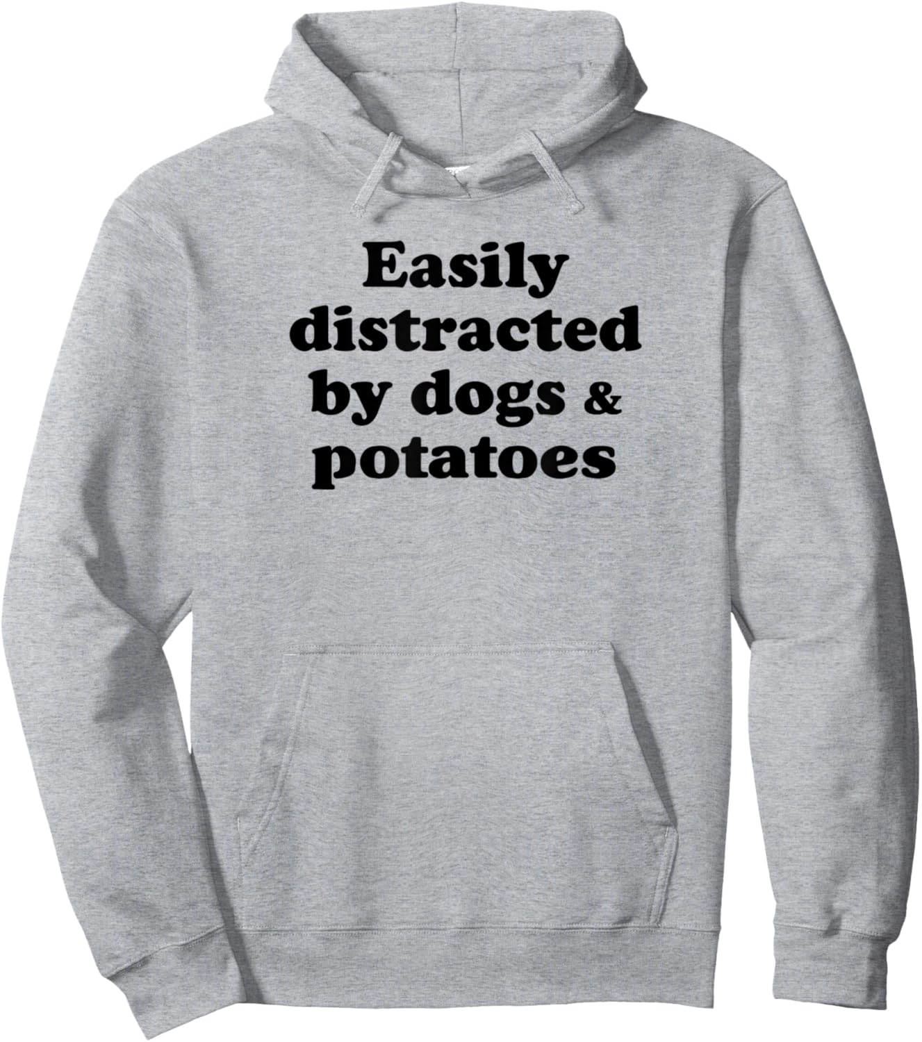 Easily Distracted By Dogs And Potatoes Hoodie - Hoodie | Ash