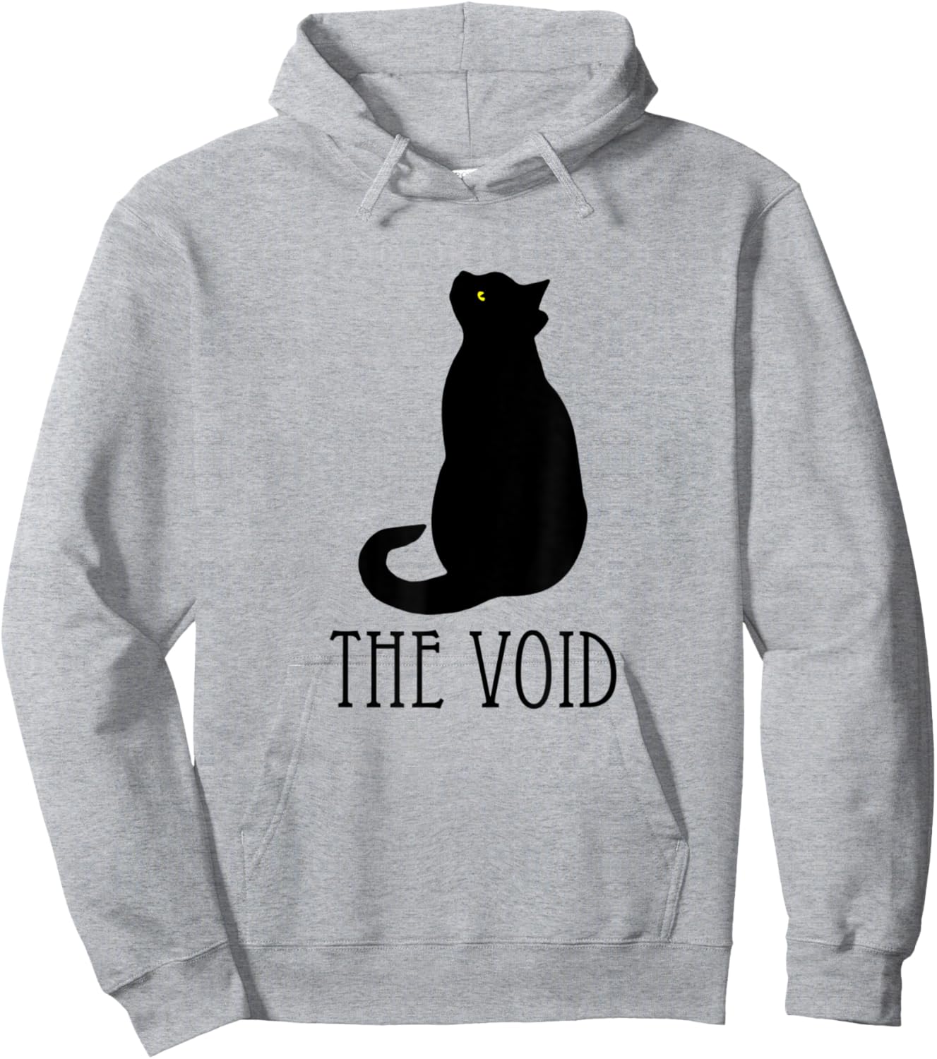 Black Cat The Void Funny Yellow Eye Kitty Cat Mom Dad Men Women Kids Hoodie - Hoodie | Ash