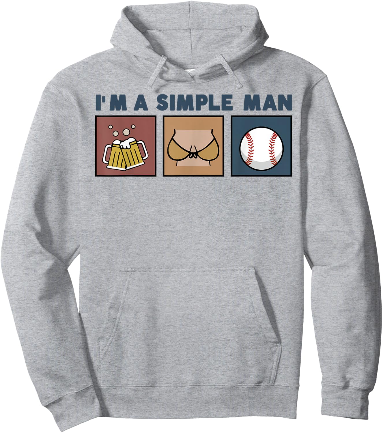 I'm A Simple Man Beer Boobs Baseball Hoodie - Hoodie | Ash