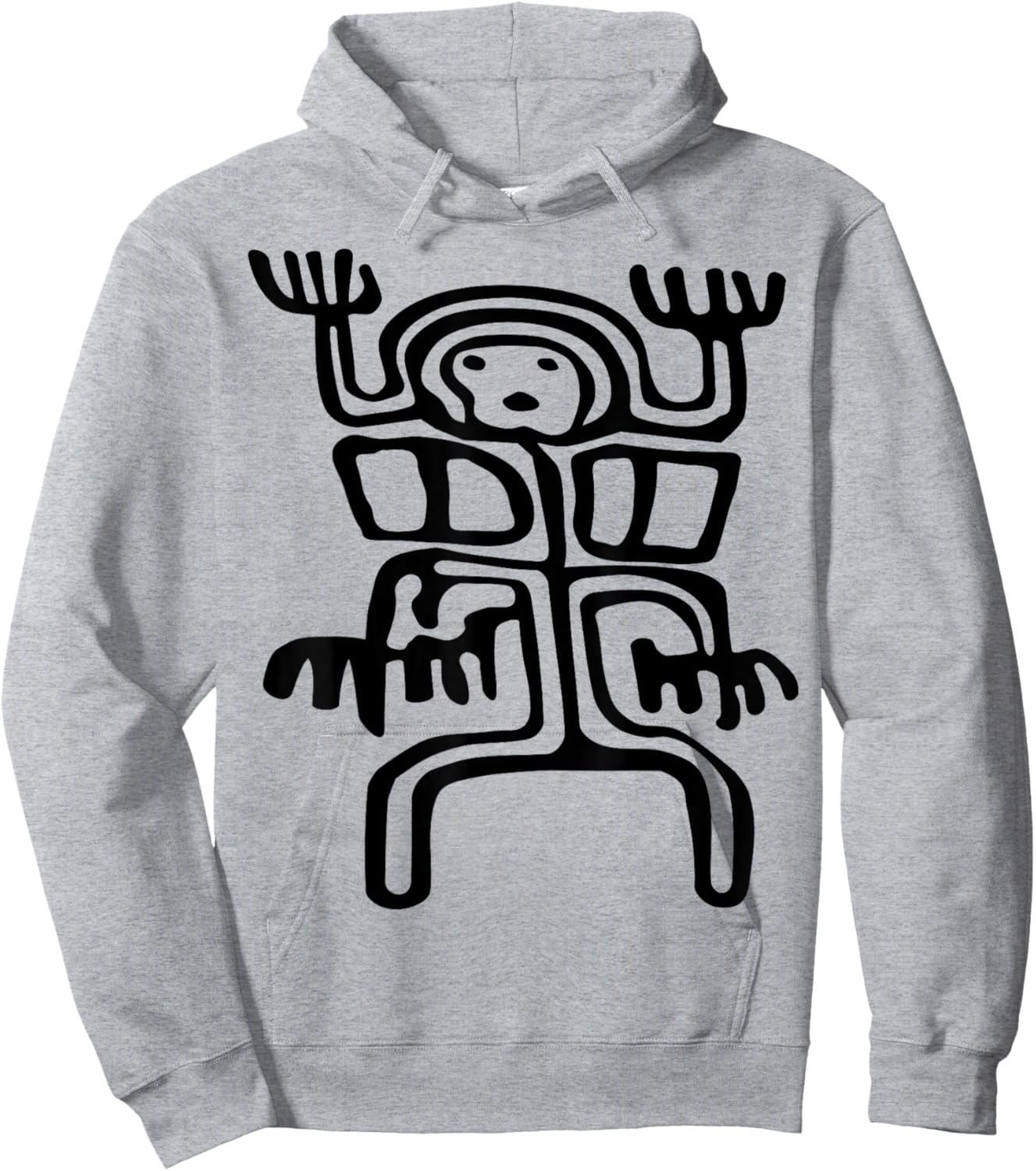 Petroglyph Ancient Cave Drawing Hoodie - Hoodie | Ash