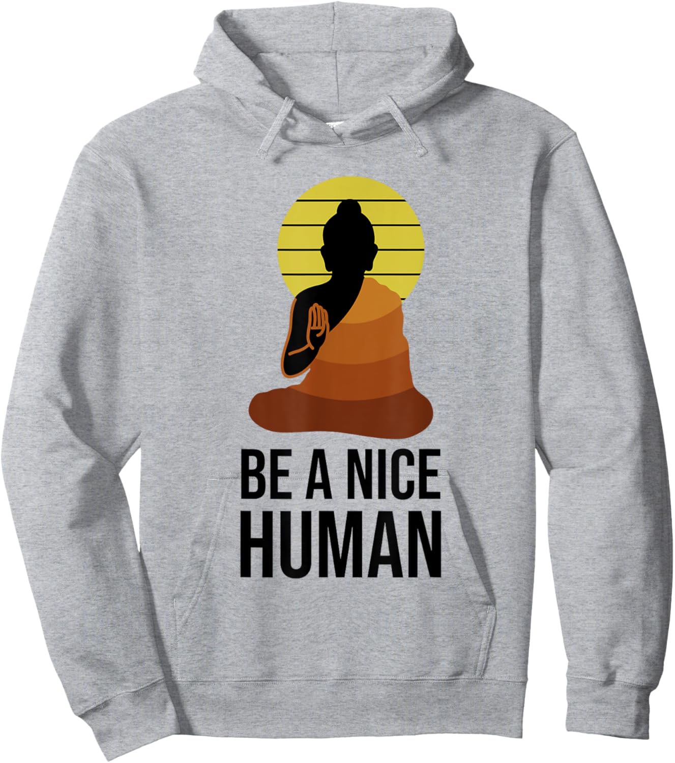 Be A Nice Human Positive Saying Spiritual Yoga Meditation Hoodie - Hoodie | Ash