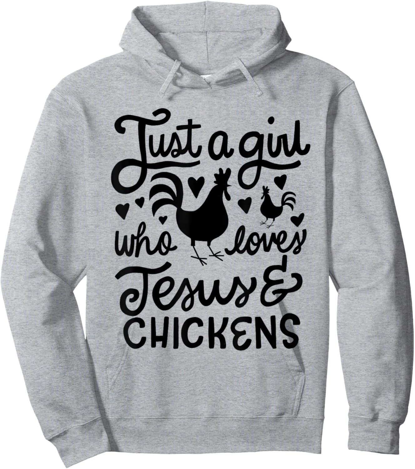 Just a Girl Who Loves Jesus and Chickens Farmer Hoodie - Hoodie | Ash