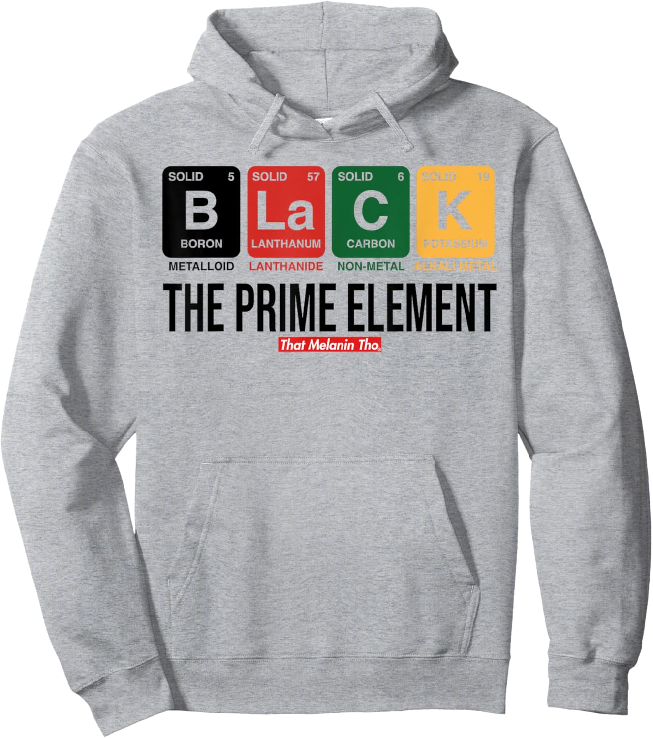 Black Prime Element Periodic Table Black Pride Black Owned Hoodie - Hoodie | Ash