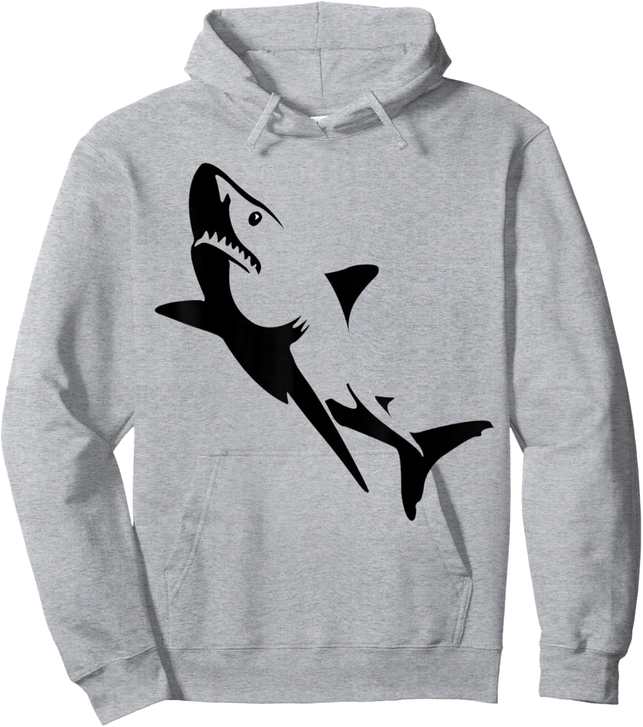 Great White Shark Attack Graphic Hoodie - Hoodie | Ash