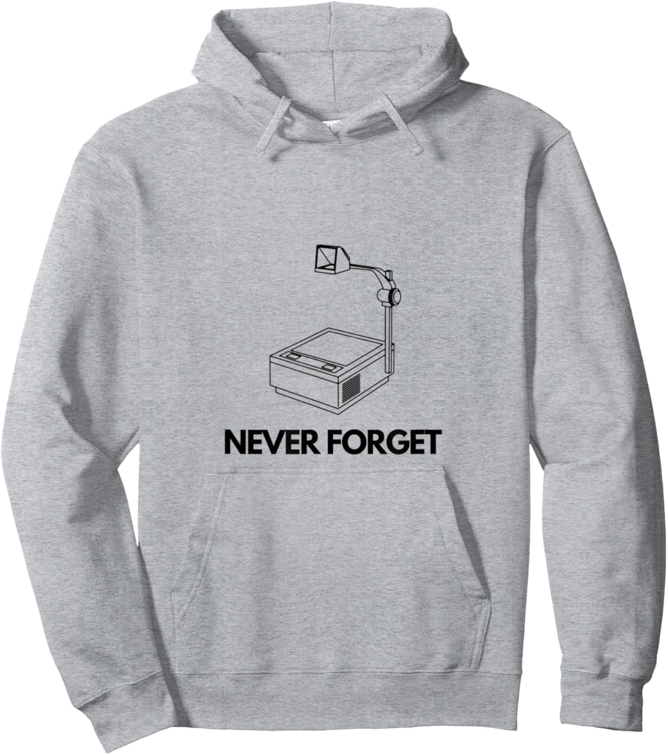 Never Forget 80s Tech Overhead Projector Funny Men's Shirt Hoodie - Hoodie | Ash