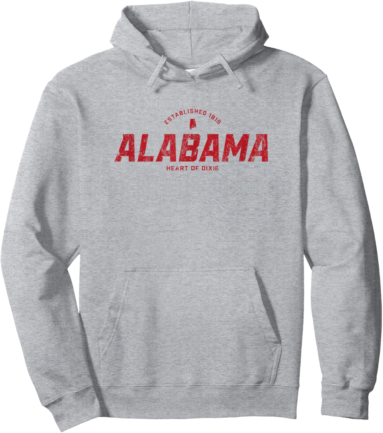 Alabama AL Vintage Athletic Red Sports Logo Hoodie - Hoodie | Ash