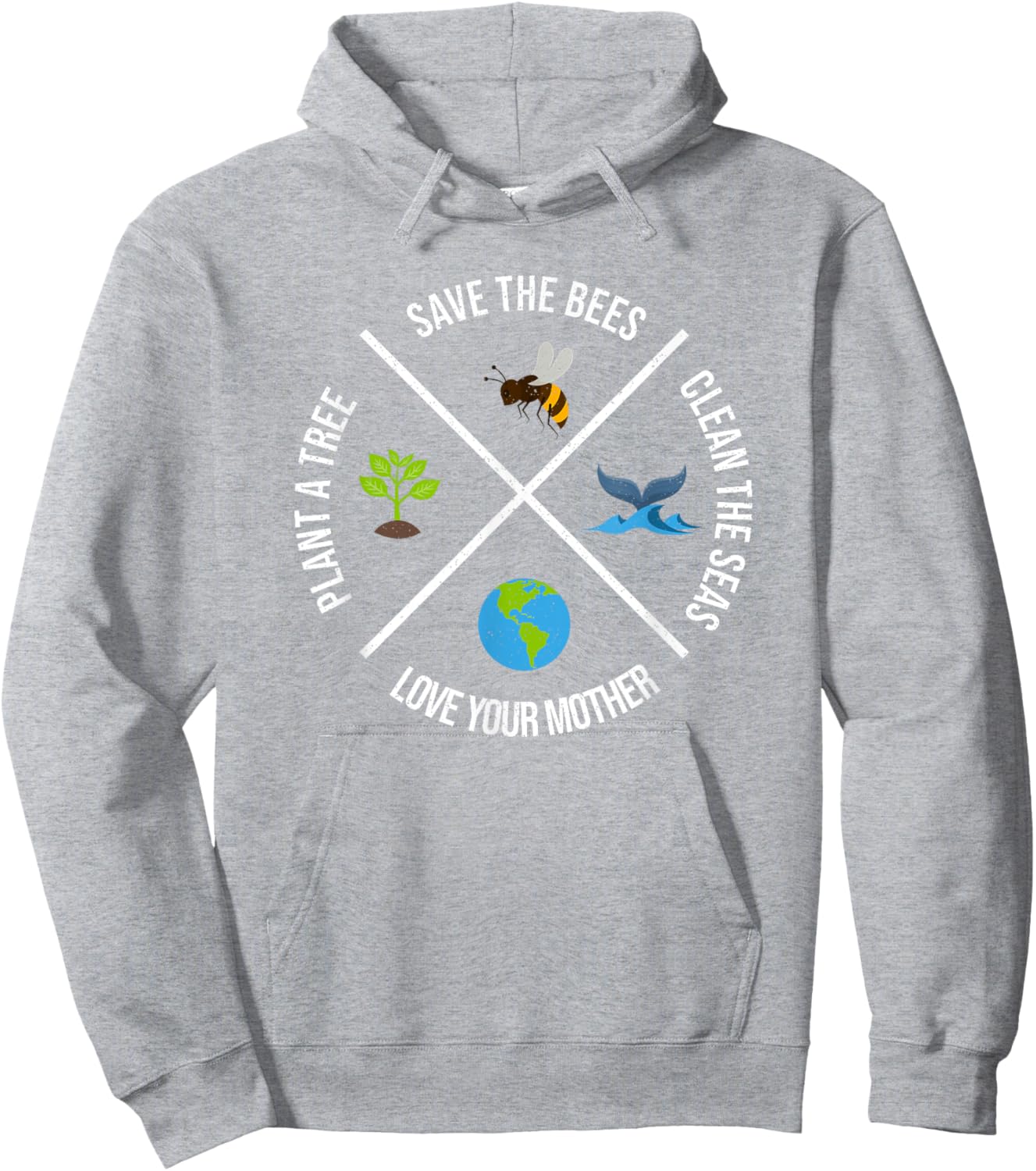 Happy Earth Day Plant Trees Clean Seas Save Bees Fun Science Hoodie - Hoodie | Ash