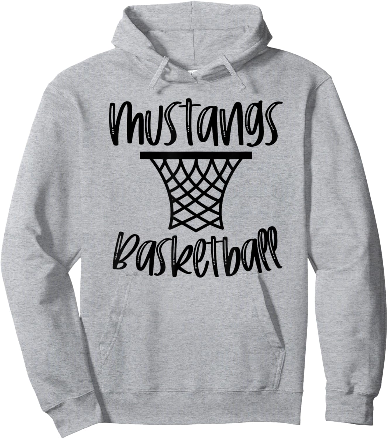 Mustangs Basketball Team Mascot School Spirit Game Night Hoodie - Hoodie | Ash