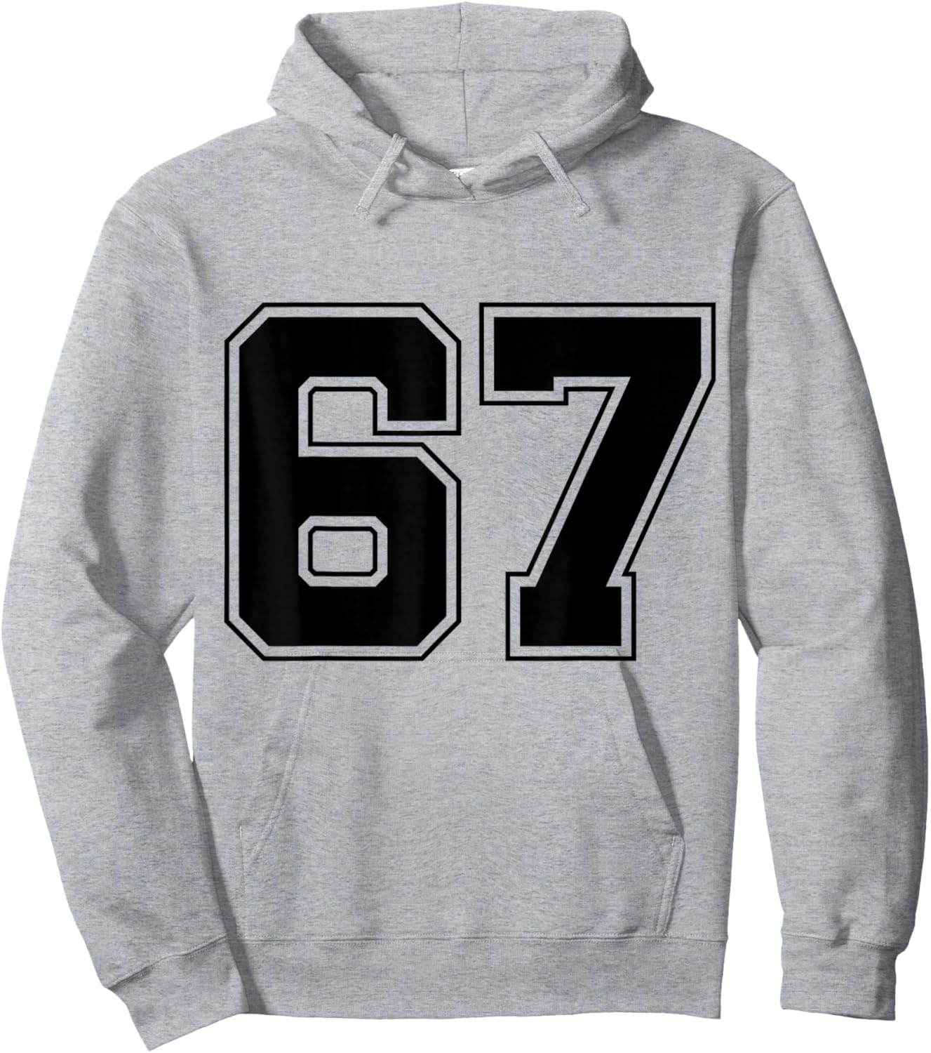 Number 67 Big Bold Capital Varsity Alphabet Monogram Hoodie - Hoodie | Ash