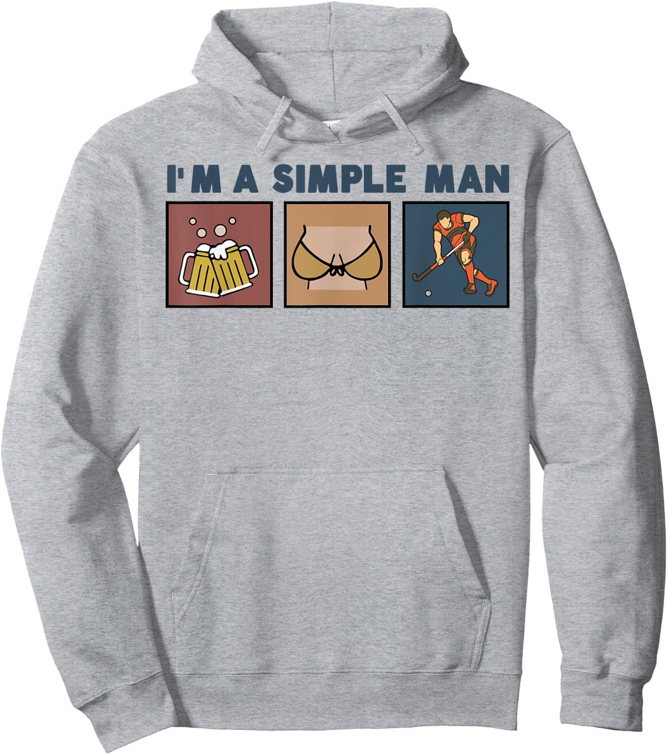 I'm A Simple Man Beer Boobs Field Hockey Hoodie - Hoodie | Ash