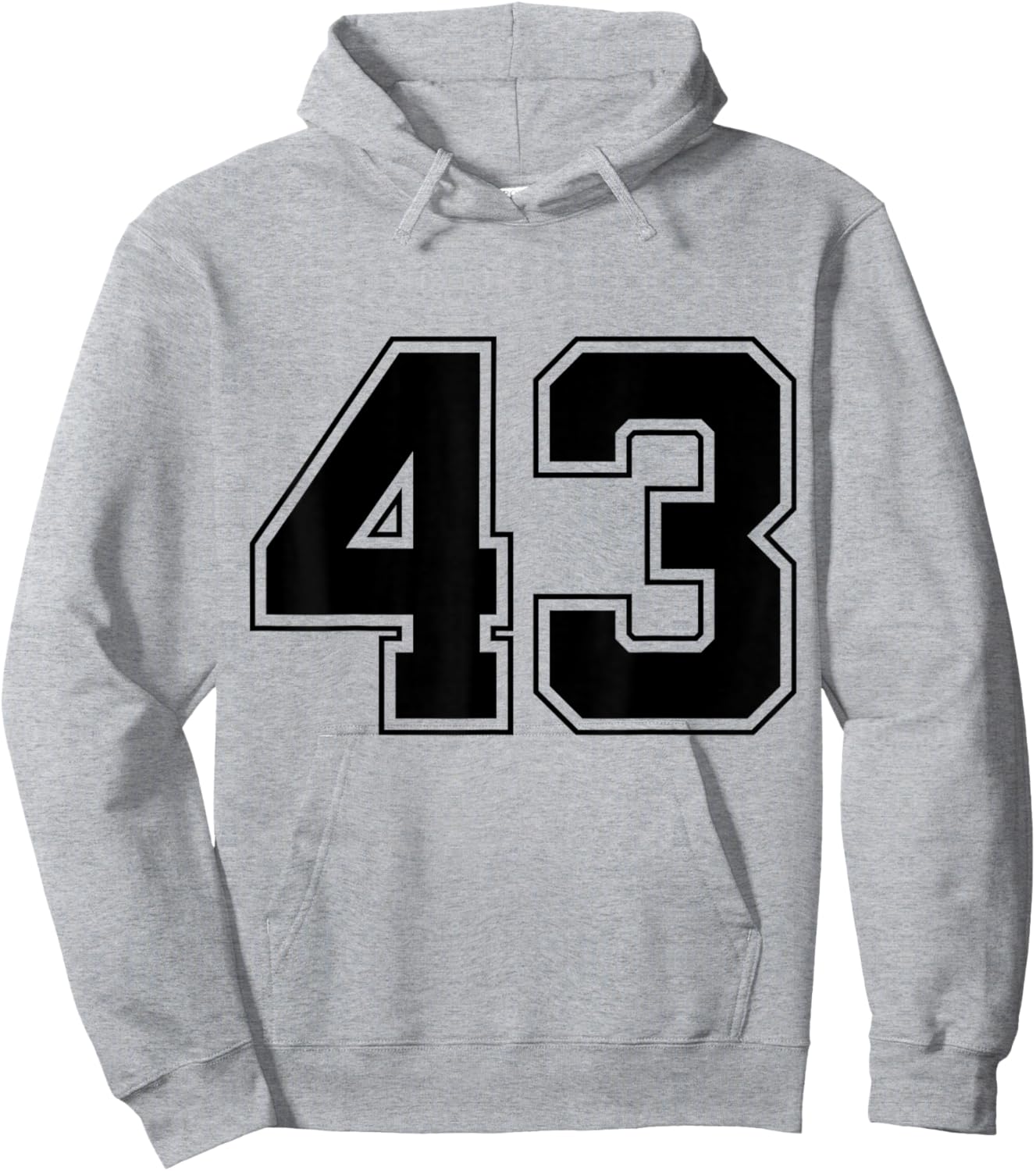 Number 43 Big Bold Capital Varsity Alphabet Monogram Hoodie - Hoodie | Ash