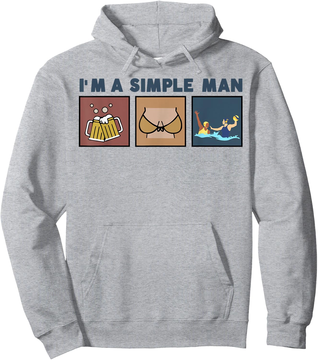 I'm A Simple Man Beer Boobs Water Polo Hoodie - Hoodie | Ash