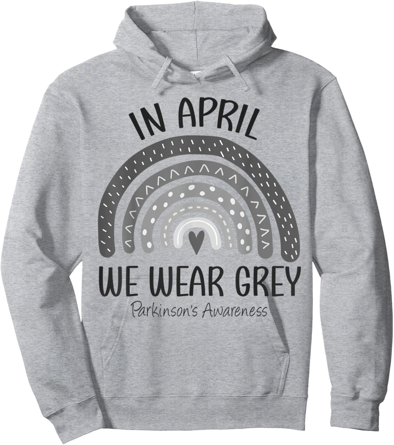 Rainbow In April We Wear Grey Parkinson's Awareness Month Hoodie - Hoodie | Ash
