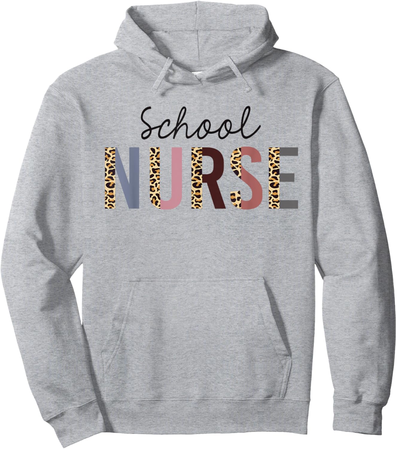 School Nurse Leopard Print Nursing Back to School Women Cute Hoodie - Hoodie | Ash