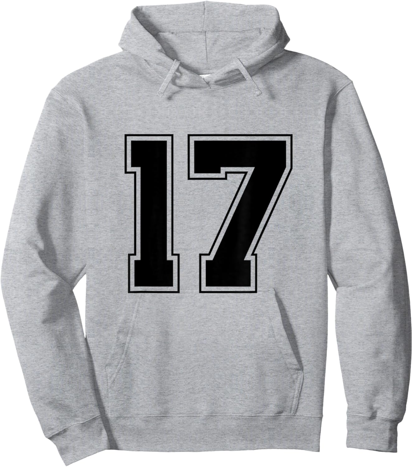 Number 17 Big Bold Capital Varsity Alphabet Monogram Hoodie - Hoodie | Ash