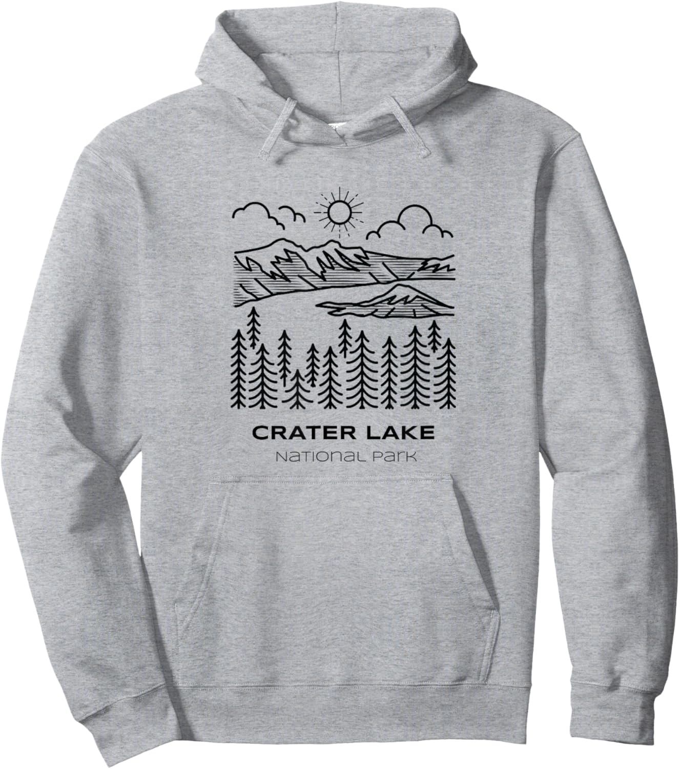 Vintage Crater Lake National Park Hike Hoodie - Hoodie | Ash