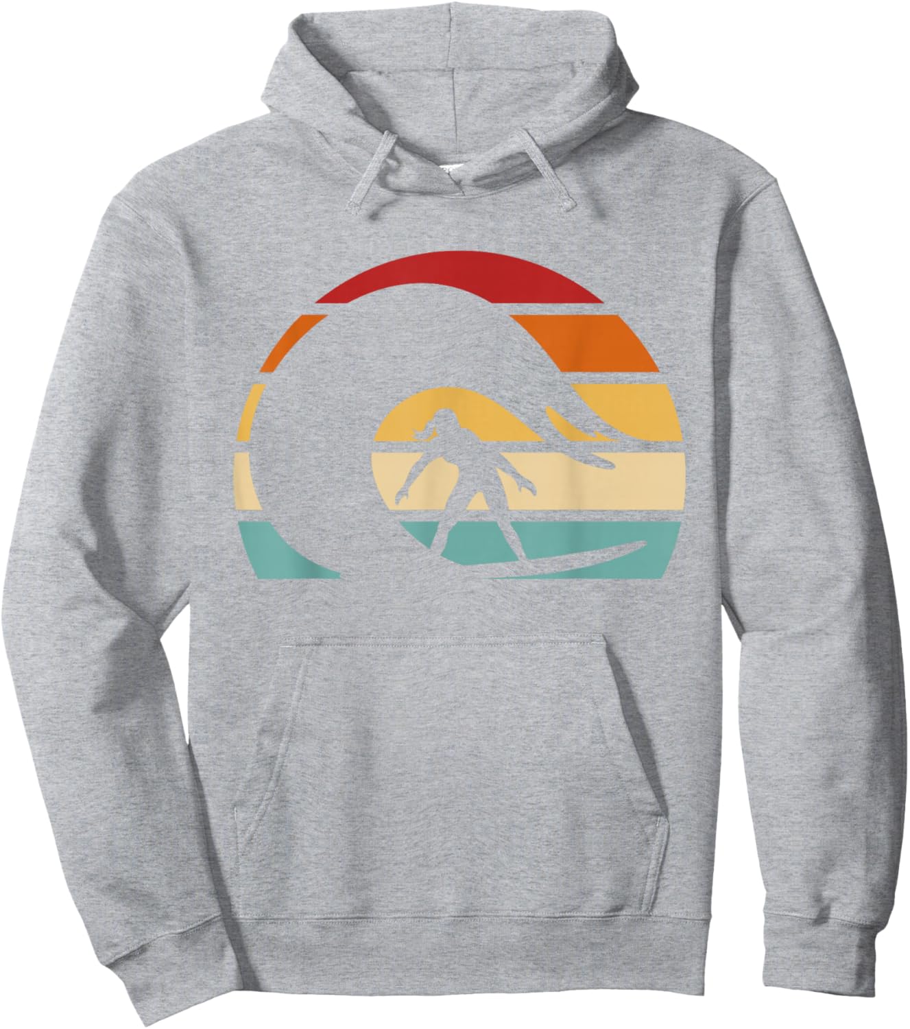 Hobby Surf Surfboard Surfer Water Sport Retro Girl Surfing Hoodie - Hoodie | Ash