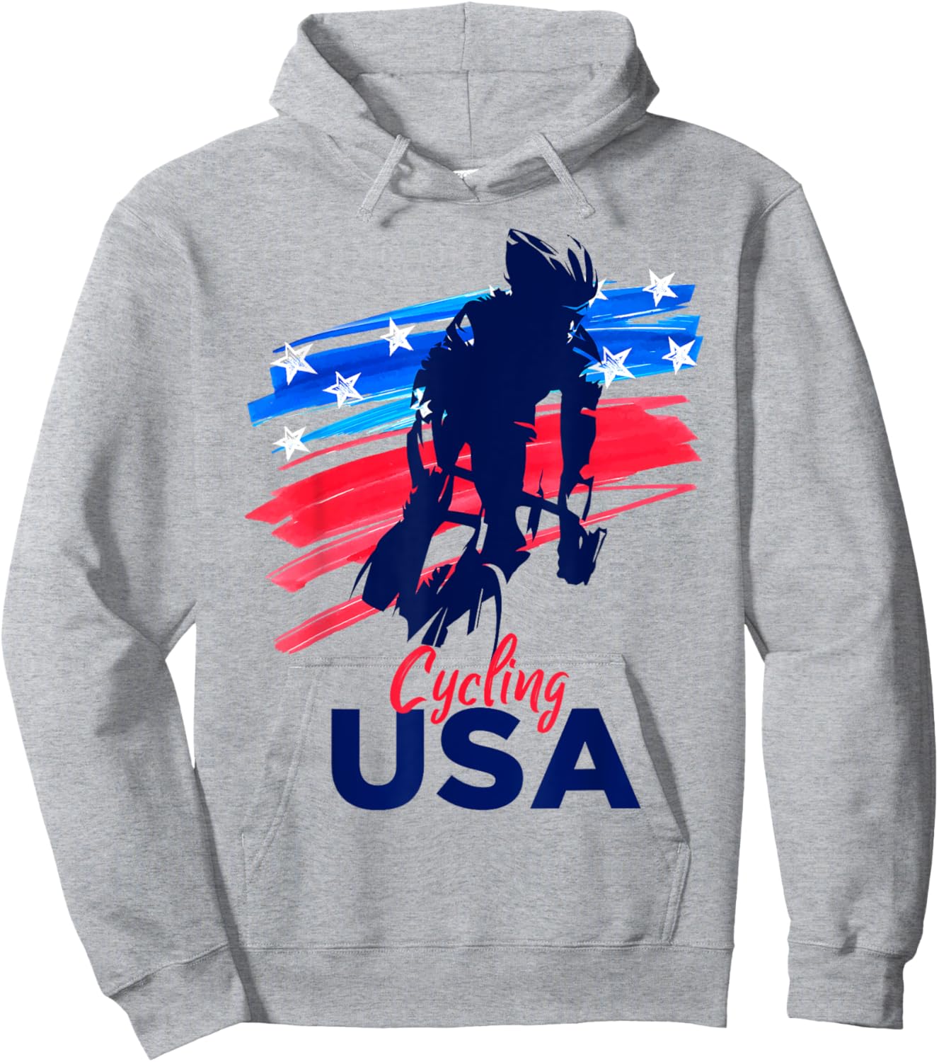 Cycling USA Flag Bicycle Team Player Cycling Lover Hoodie - Hoodie | Ash