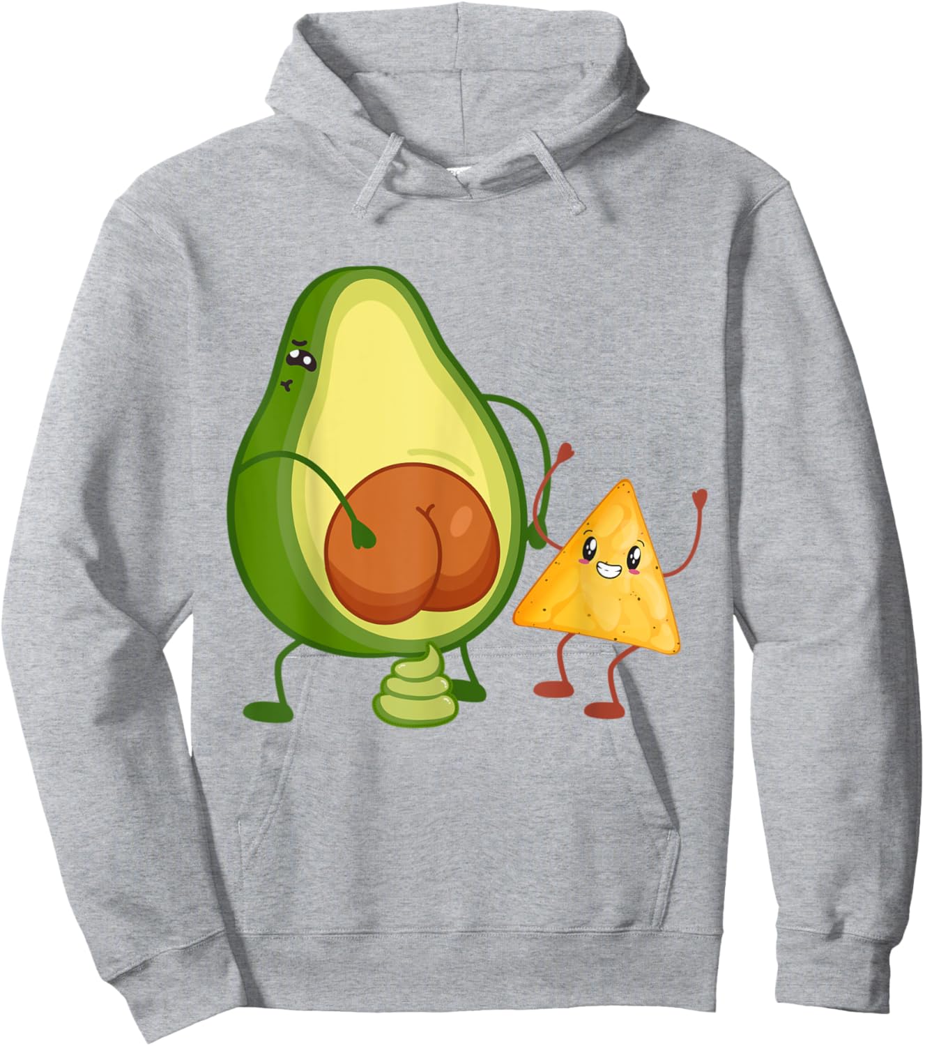 Cute Avocado Butt Pooping Guacamole with Tortilla Funny Hoodie - Hoodie | Ash