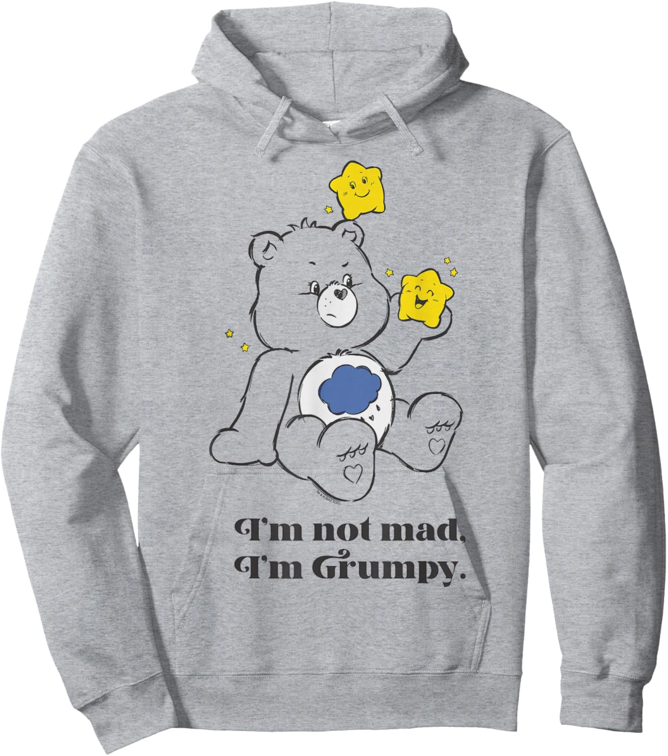 Care Bears Grumpy Bear I’m Not Mad I'm Grumpy Vintage Icon Hoodie - Hoodie | Ash