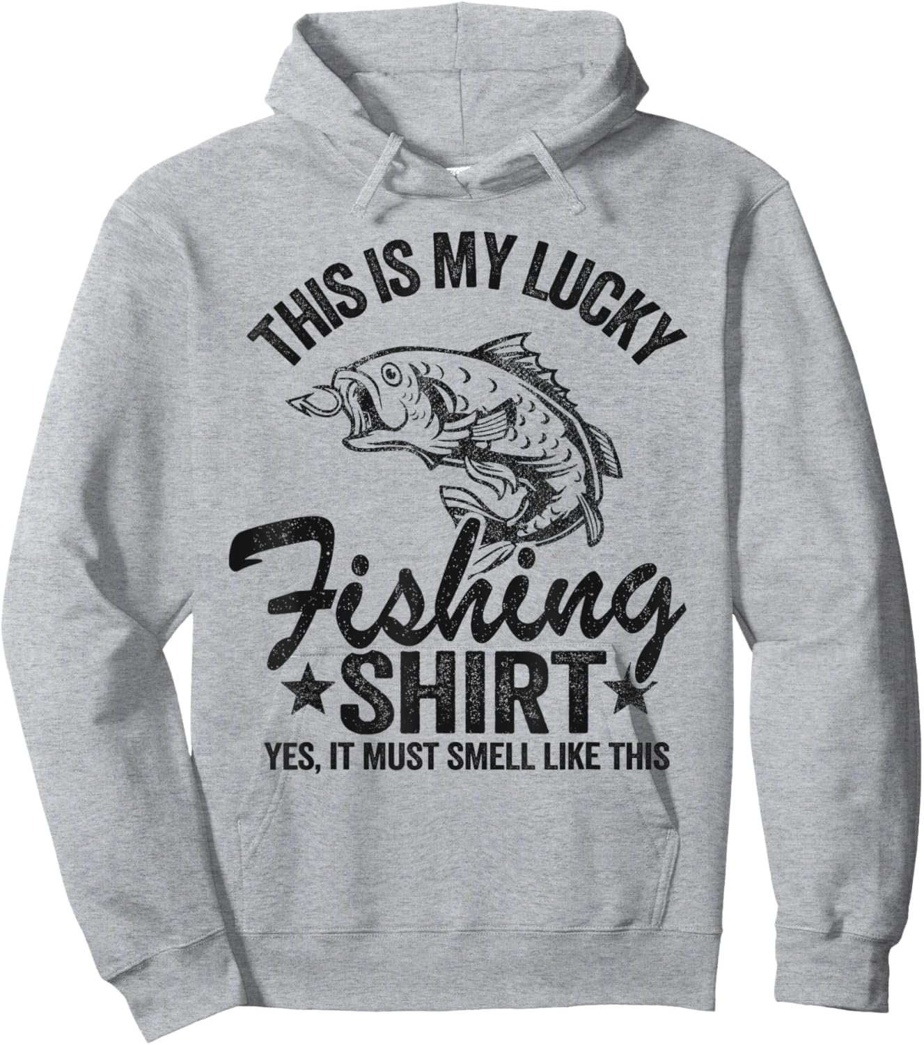 Bass Fishing Jokes Humor Fisherman This Is My Lucky Fishing Hoodie - Hoodie | Ash
