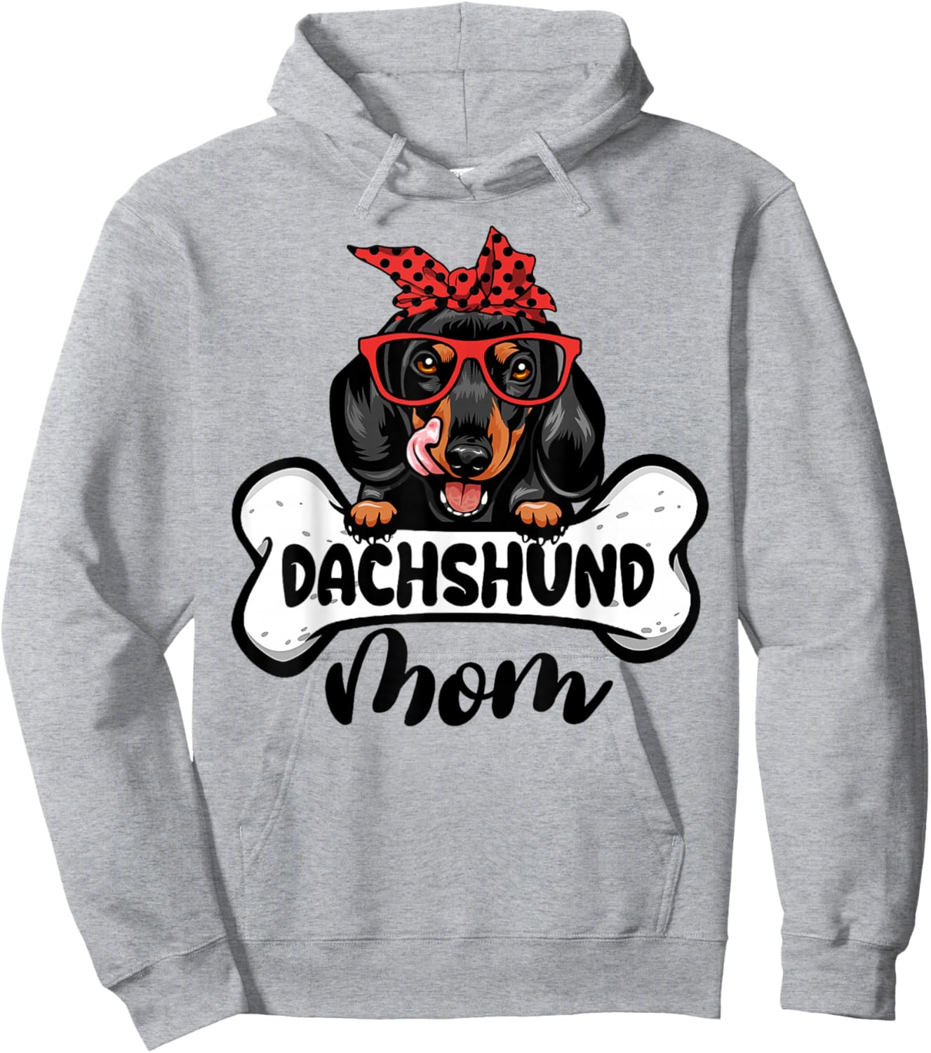 Dachshund Mom Shirt Dog Bone Mothers Day Dog Mama Men Women Hoodie - Hoodie | Ash