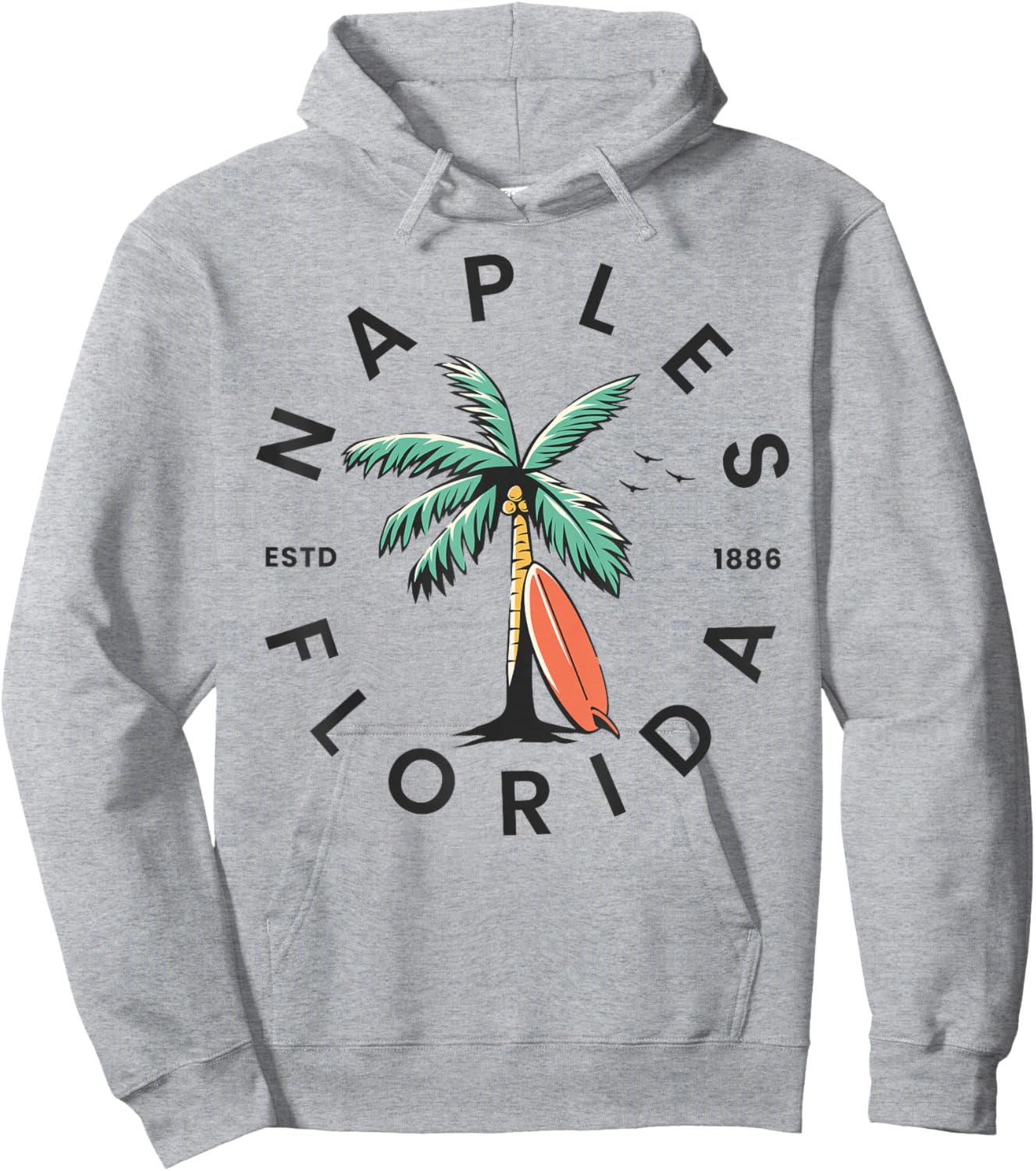 Naples Florida Beach Surf Summer Vacation Hoodie - Hoodie | Ash