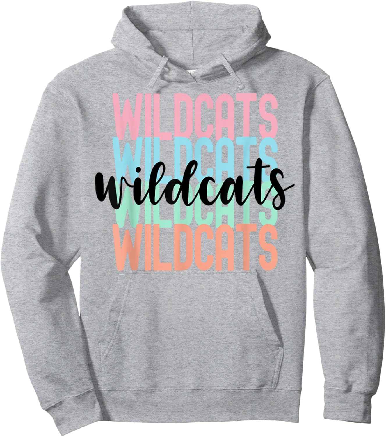Wildcats Team Mascot School Spirit Game Night Hoodie - Hoodie | Ash