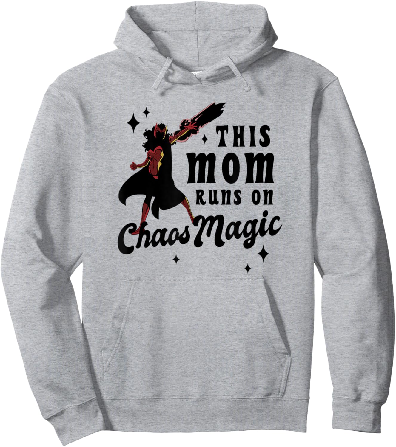 Marvel Mother's Day Scarlet Witch Mom Magic Chest Text Logo Hoodie - Hoodie | Ash