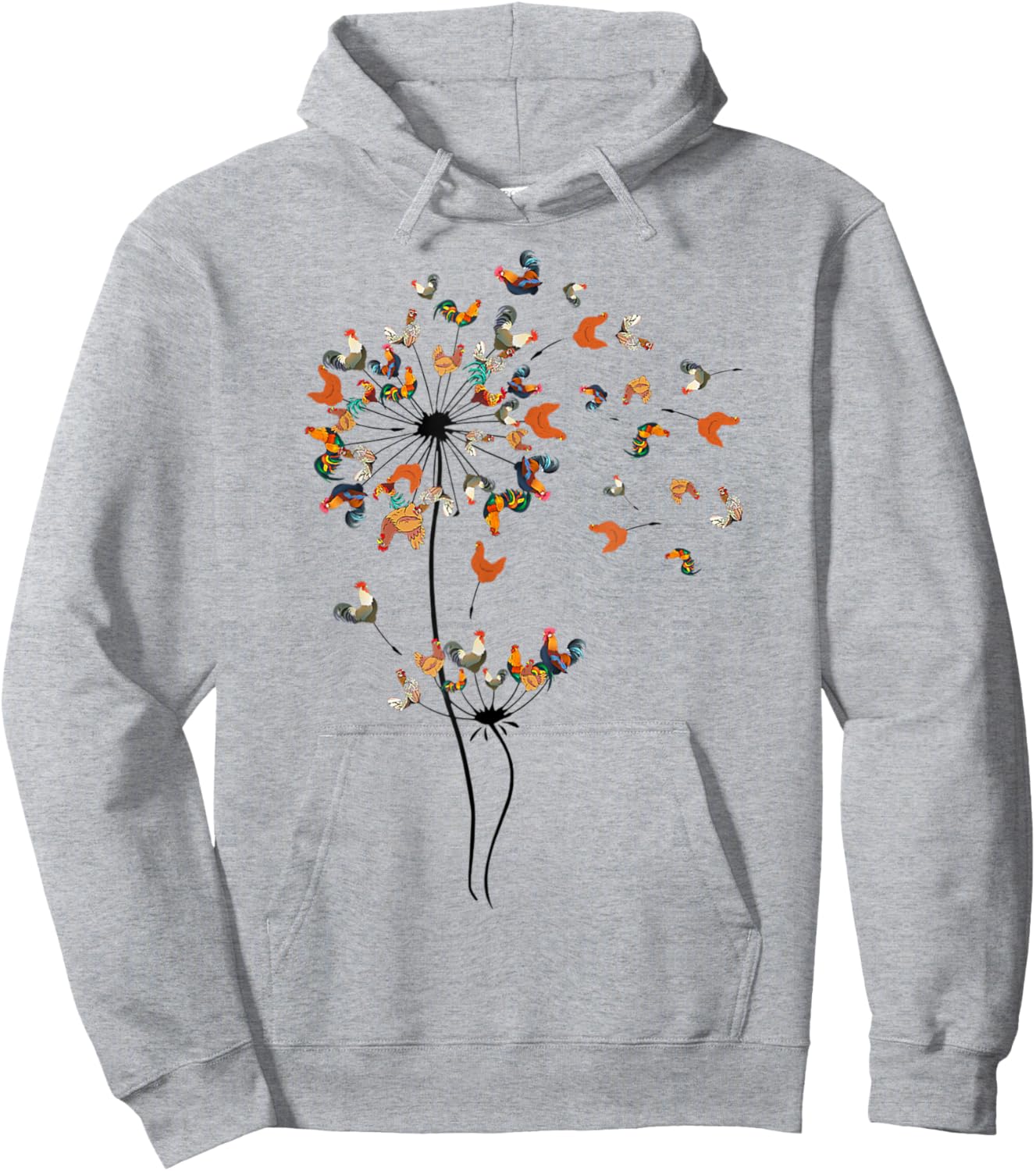 Chicken Lover Dandelion Chicken Flower Animal Farm Hoodie - Hoodie | Ash