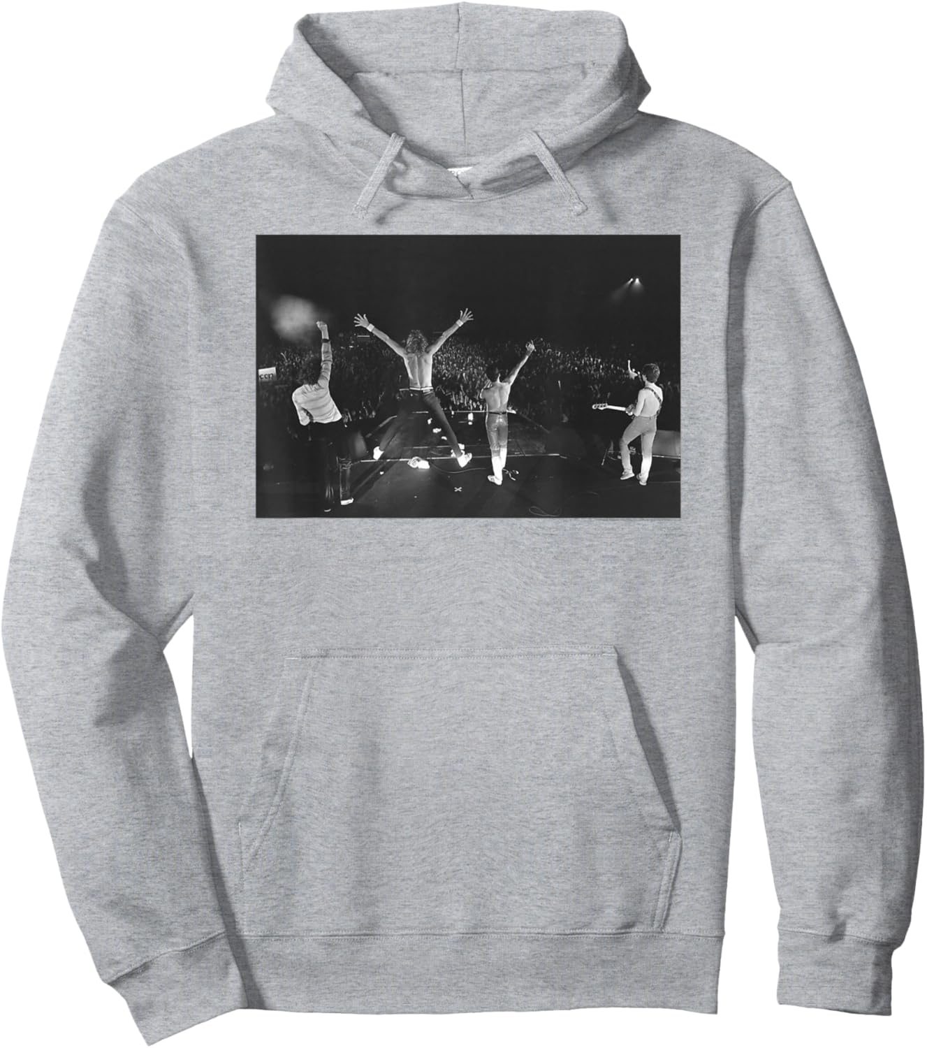 Queen Official Band Promo B&W Vintage Photo Hoodie - Hoodie | Ash