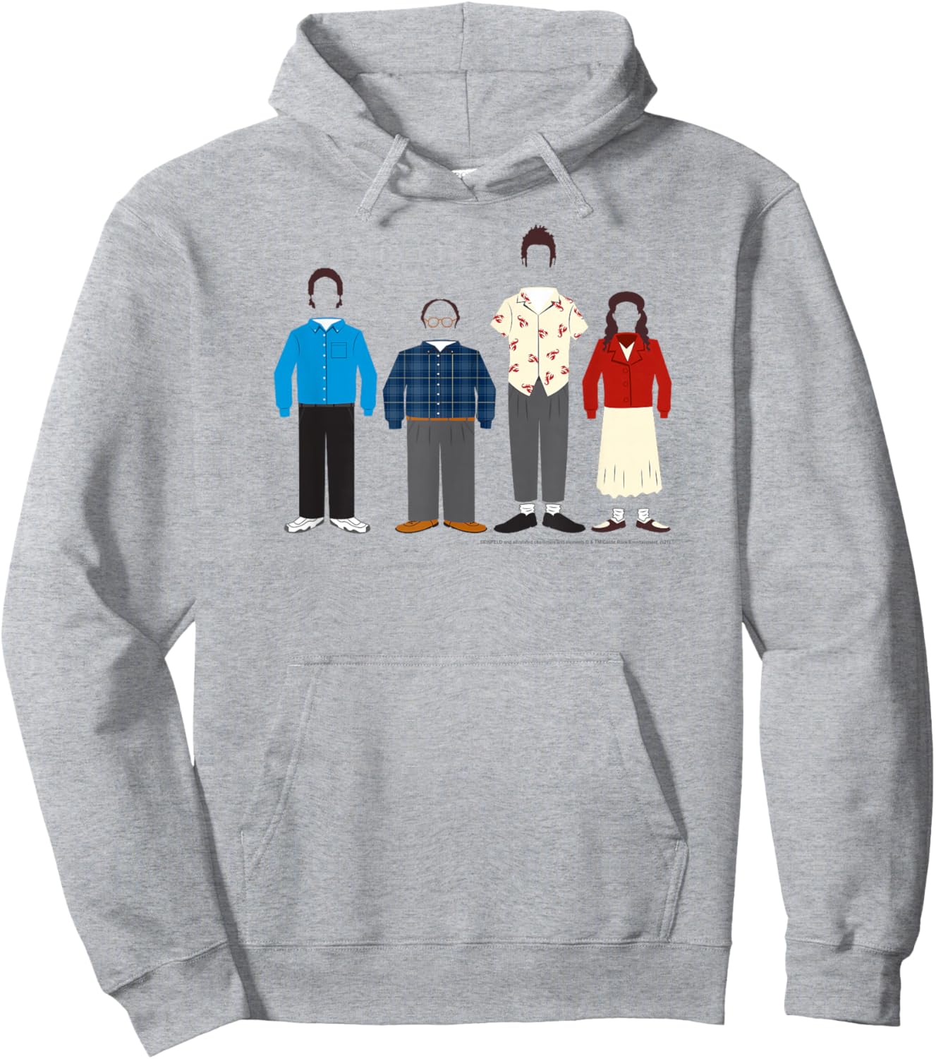 Seinfeld Cast Outlines with Outfits Funny 90's TV Show Hoodie - Hoodie | Ash