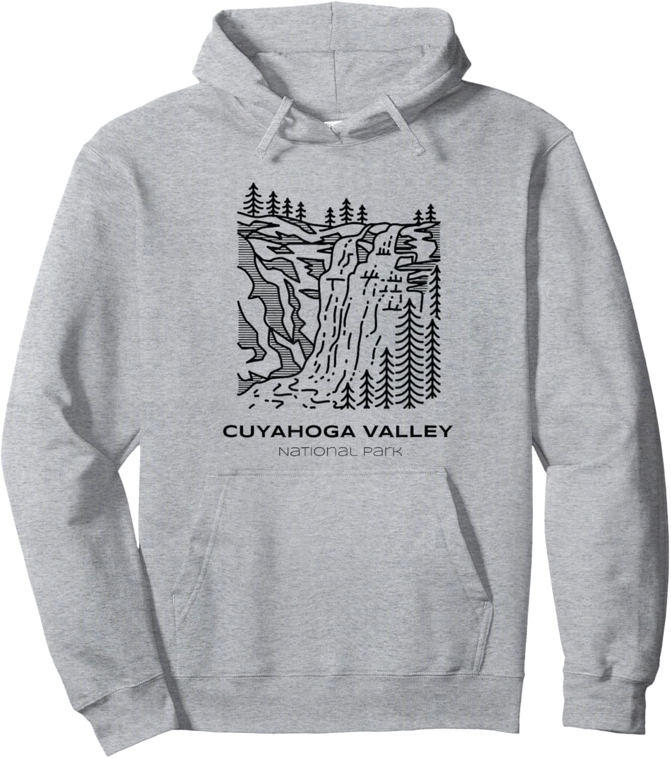 Tout Wear Cuyahoga Valley National Park -Adults, Kids Grey Cotton 60%, Polyester 40% Short Sleeve Classic Fit Graphic Small Hoodie - Hoodie | Ash