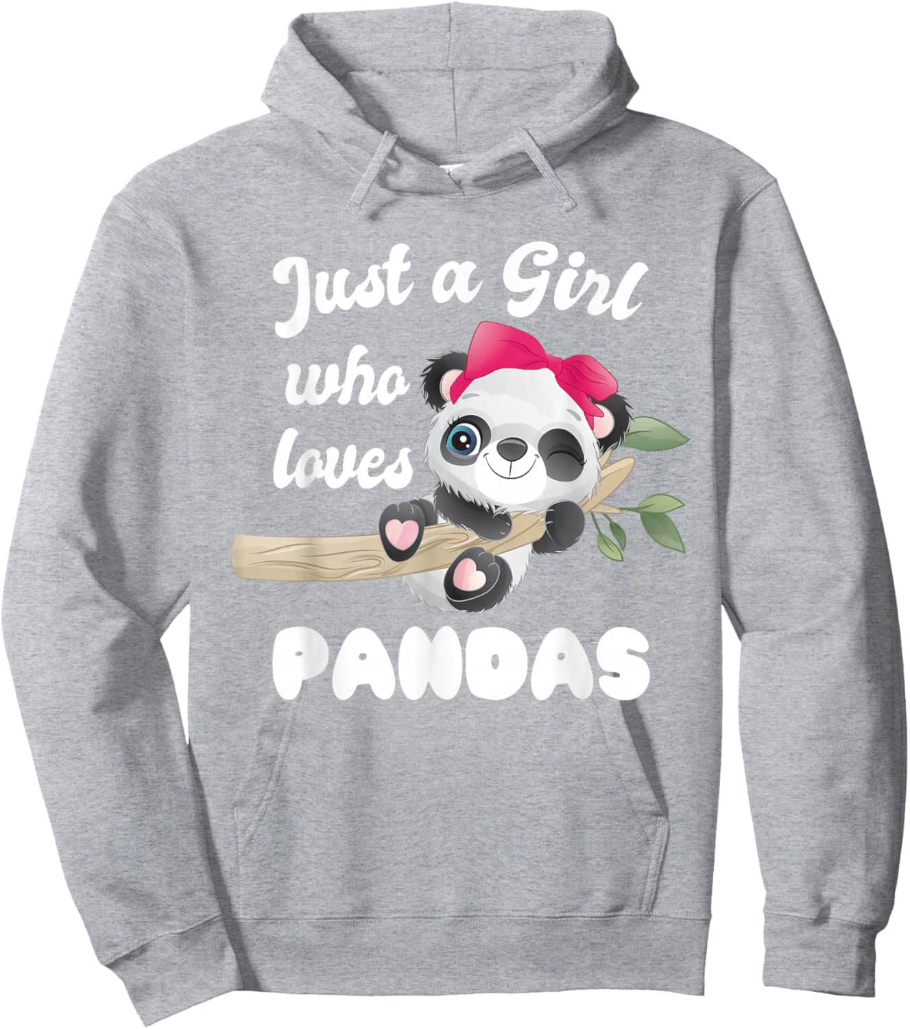 JUST A GIRL WHO LOVES PANDAS cute PANDA gifts for GIRLS Hoodie - Hoodie | Ash