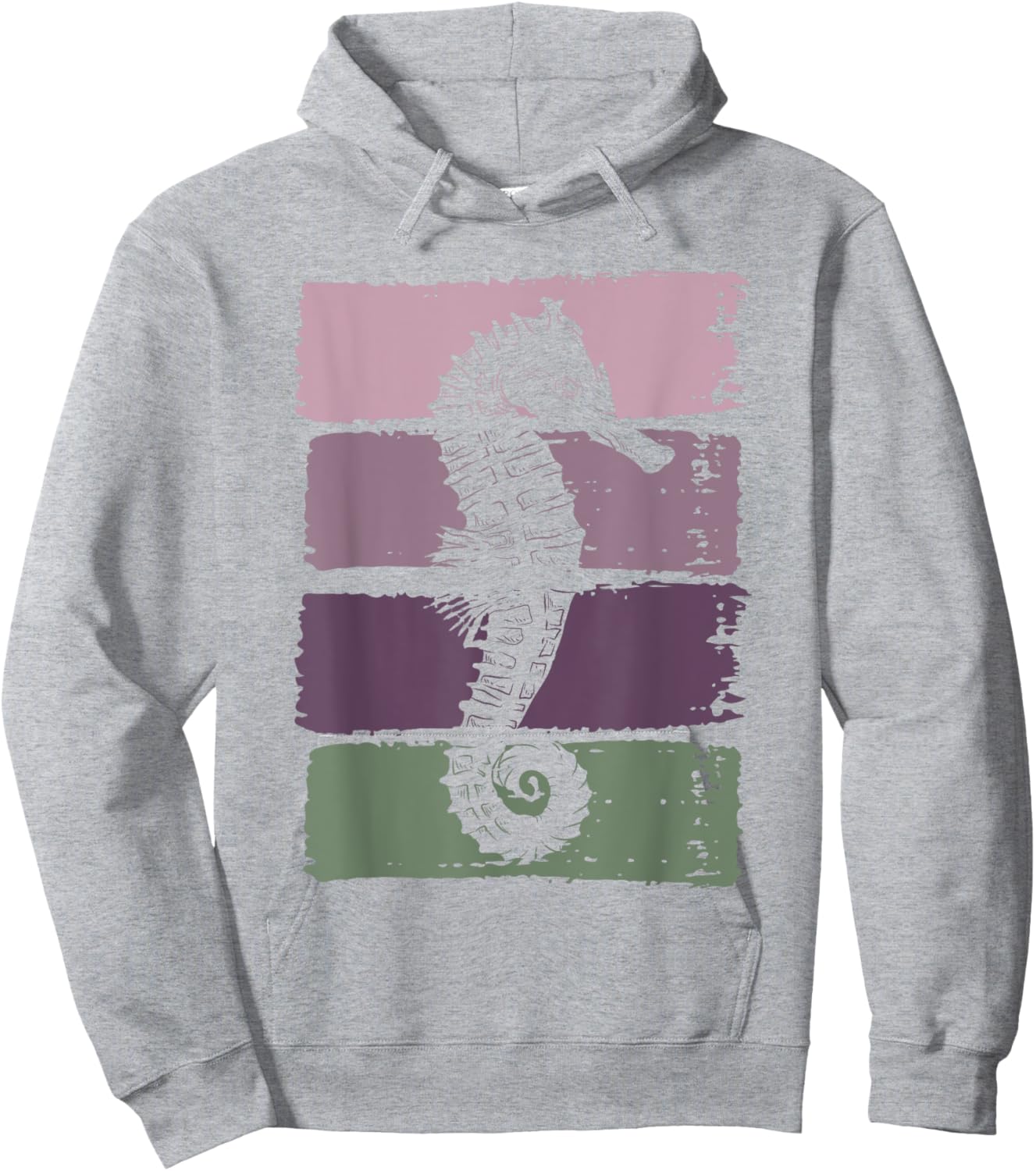 Retro Sea Fish Ocean Animal Sea Creature Seahorse Hoodie - Hoodie | Ash
