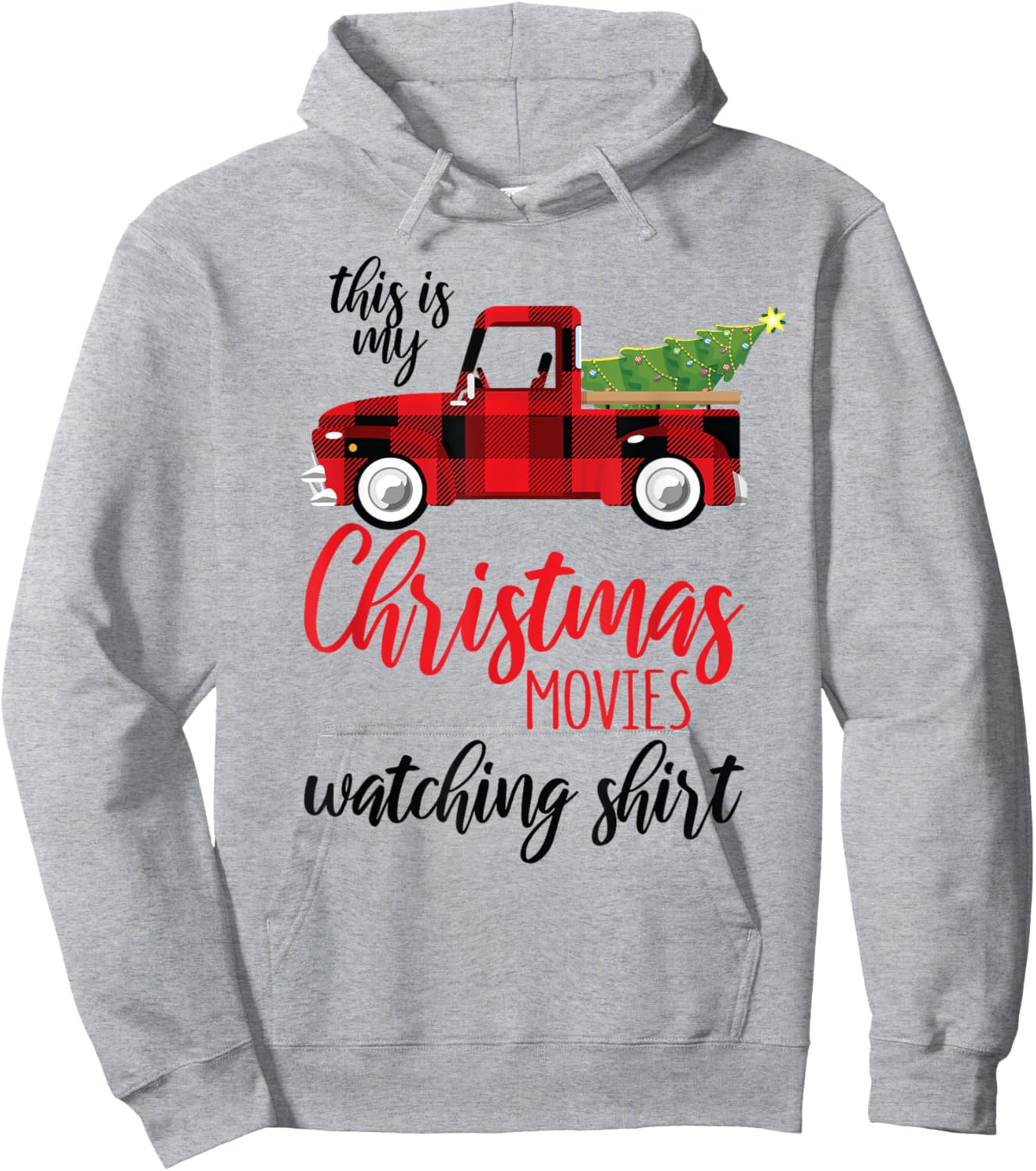 Christmas Movie Watching Shirt Xmas Movies Red Truck Hoodie - Hoodie | Ash