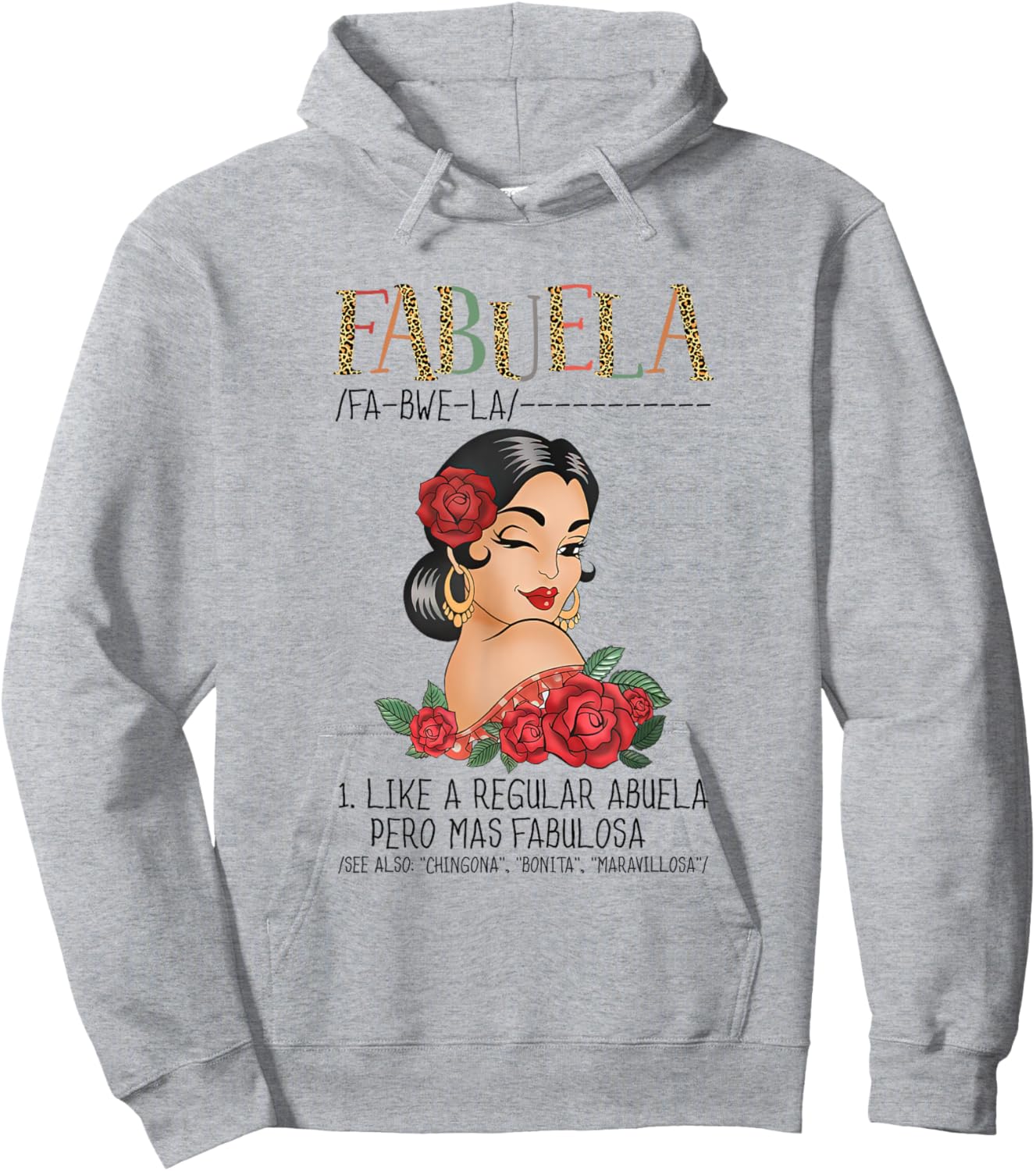 Fabuela Definition Abuela Pero Mas Fabulosa Funny Abuela Hoodie - Hoodie | Ash
