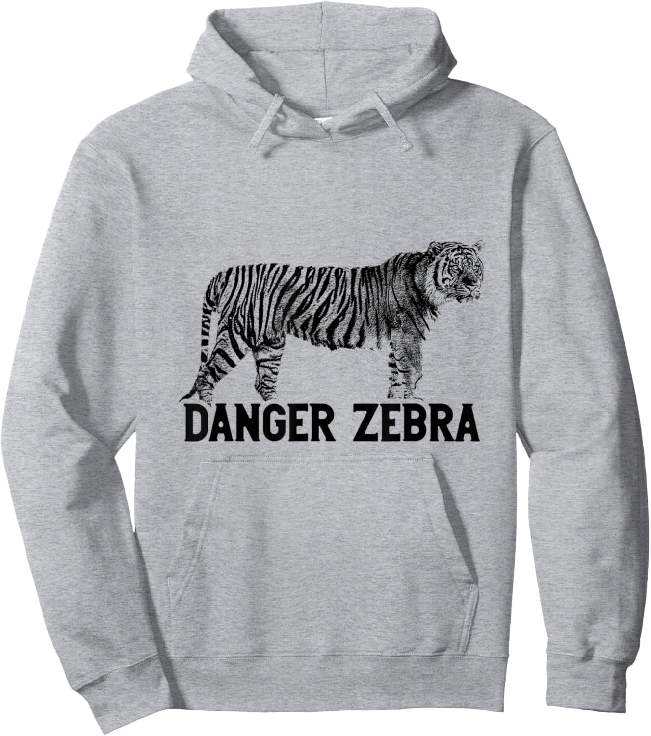 Tiger Alternative Animal Name Danger Zebra Funny Design Hoodie - Hoodie | Ash