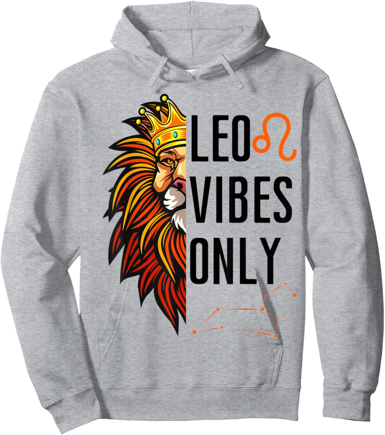Leo Vibes Only King Lion Roaring Birthday Lions Men Boy Girl Hoodie - Hoodie | Ash