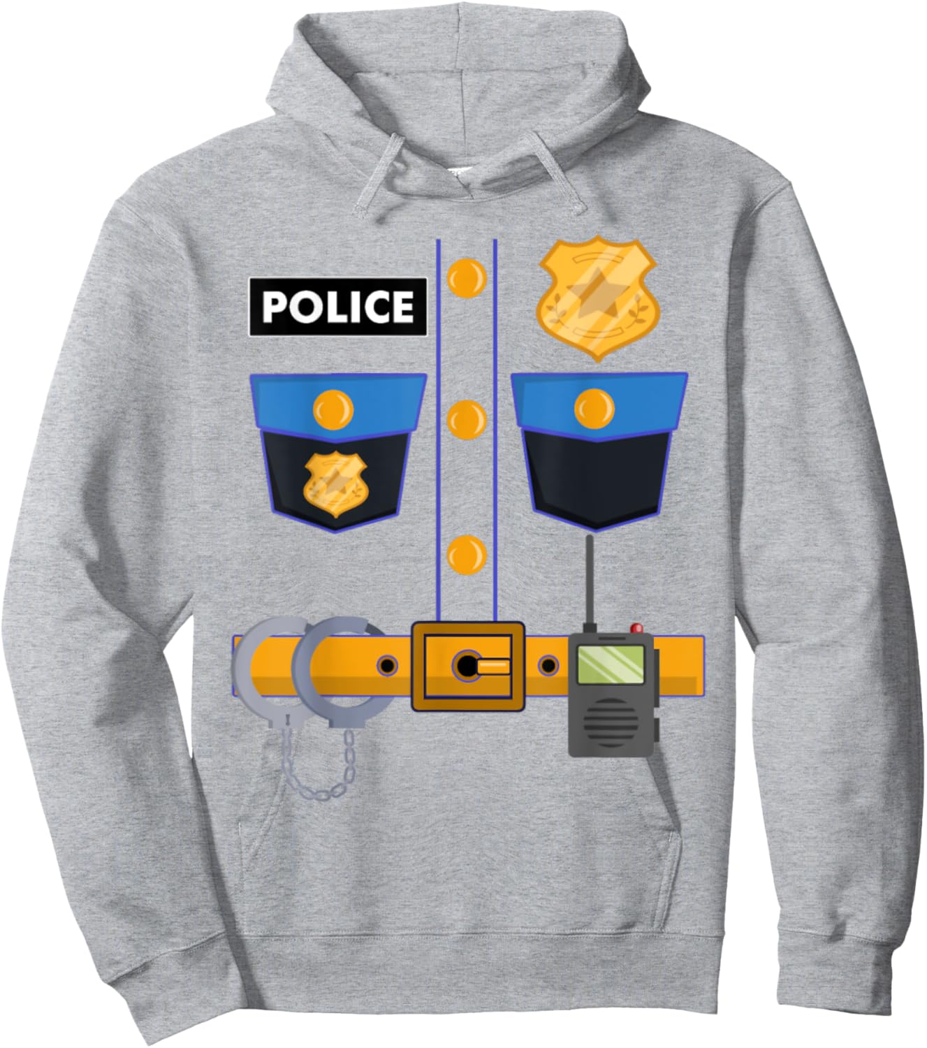I'm A Police Officer Uniform Funny Halloween Costume Outfit Hoodie - Hoodie | Ash