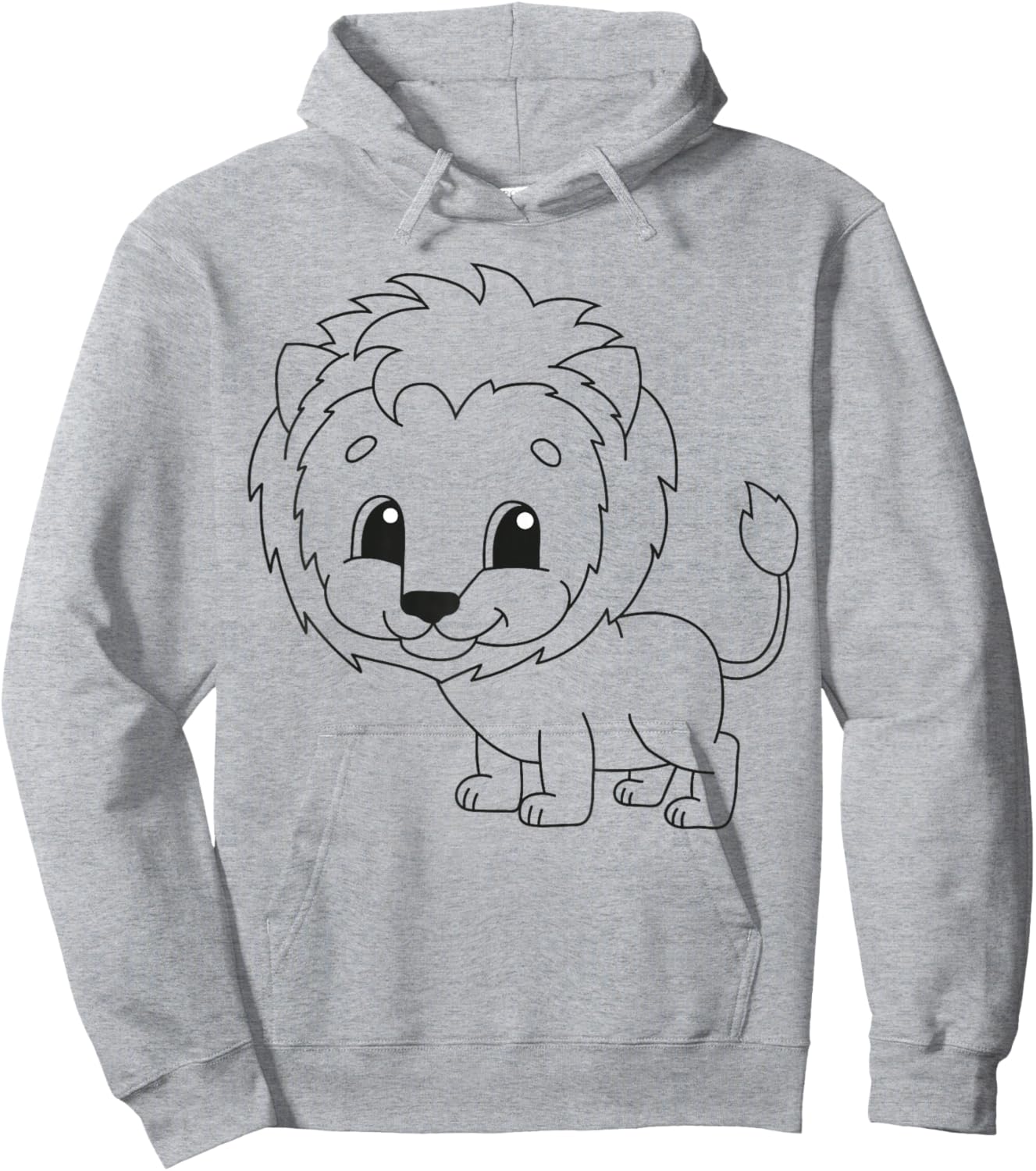 Cute lion to paint and color in for children Hoodie - Hoodie | Ash